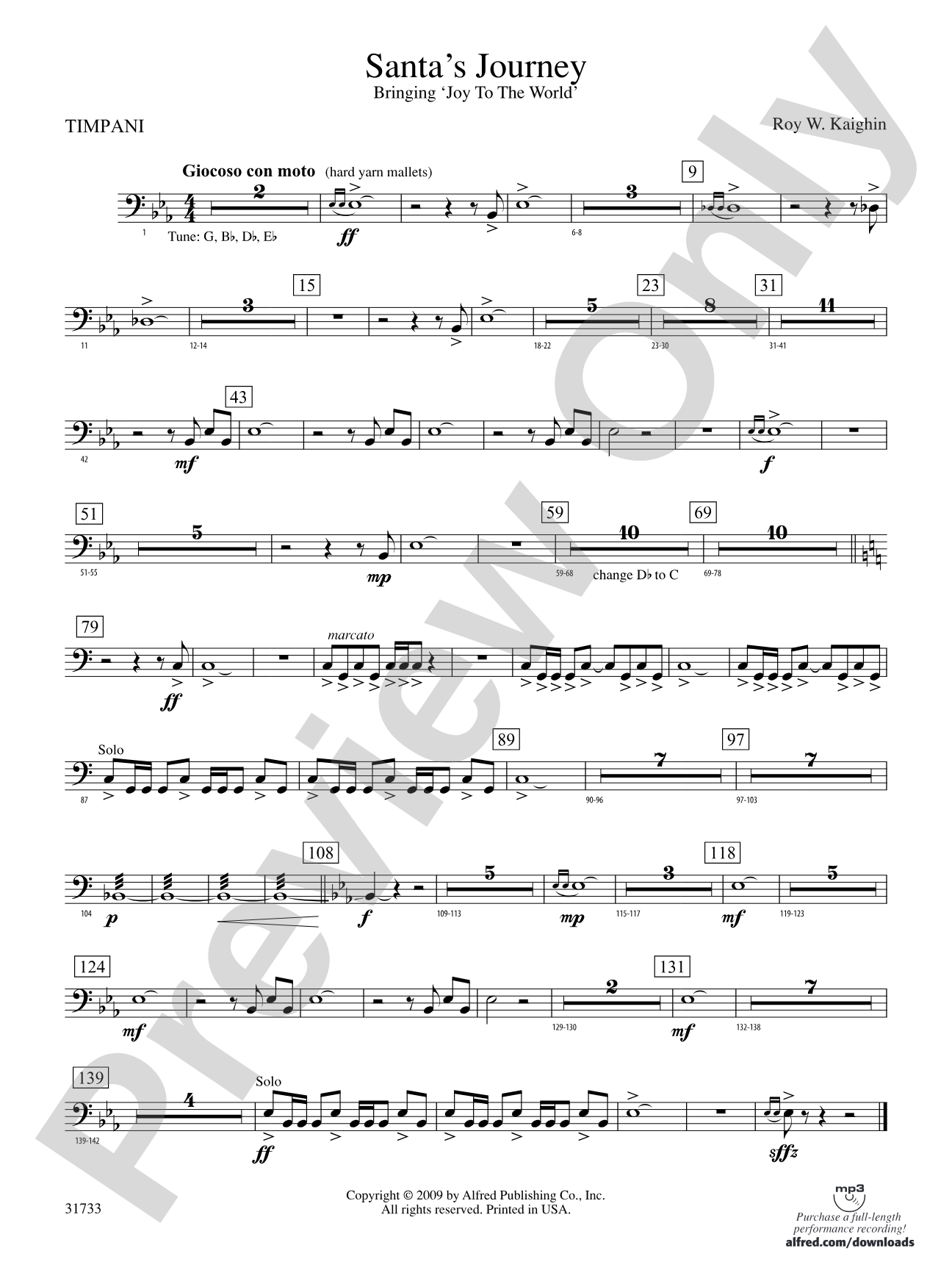 Santa's Journey (Bringing "Joy to the World"): Timpani