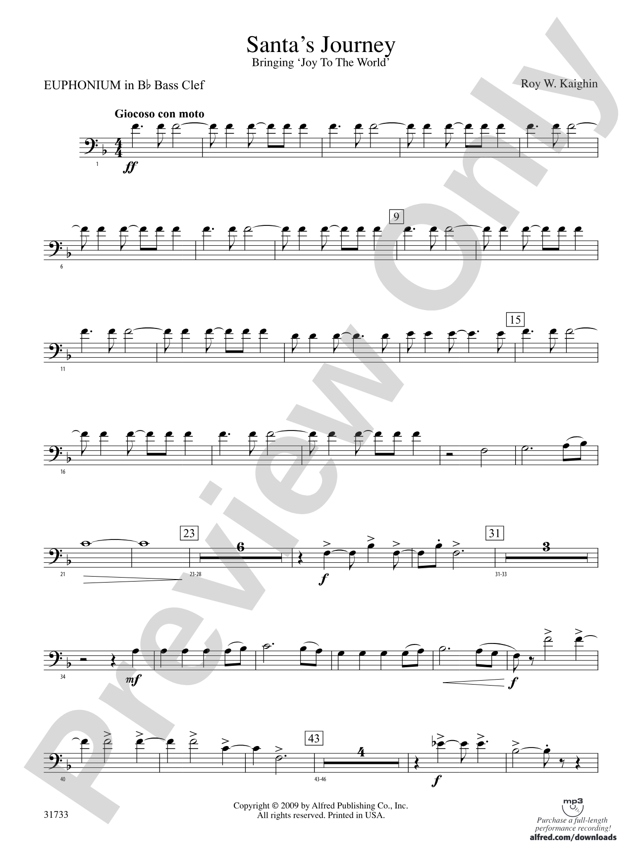 Santa's Journey (Bringing "Joy to the World"): (wp) B-flat Baritone B.C.
