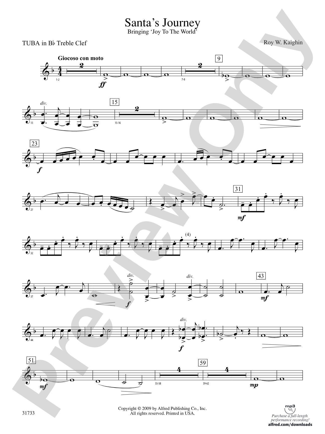 Santa's Journey (Bringing "Joy to the World"): (wp) B-flat Tuba T.C.