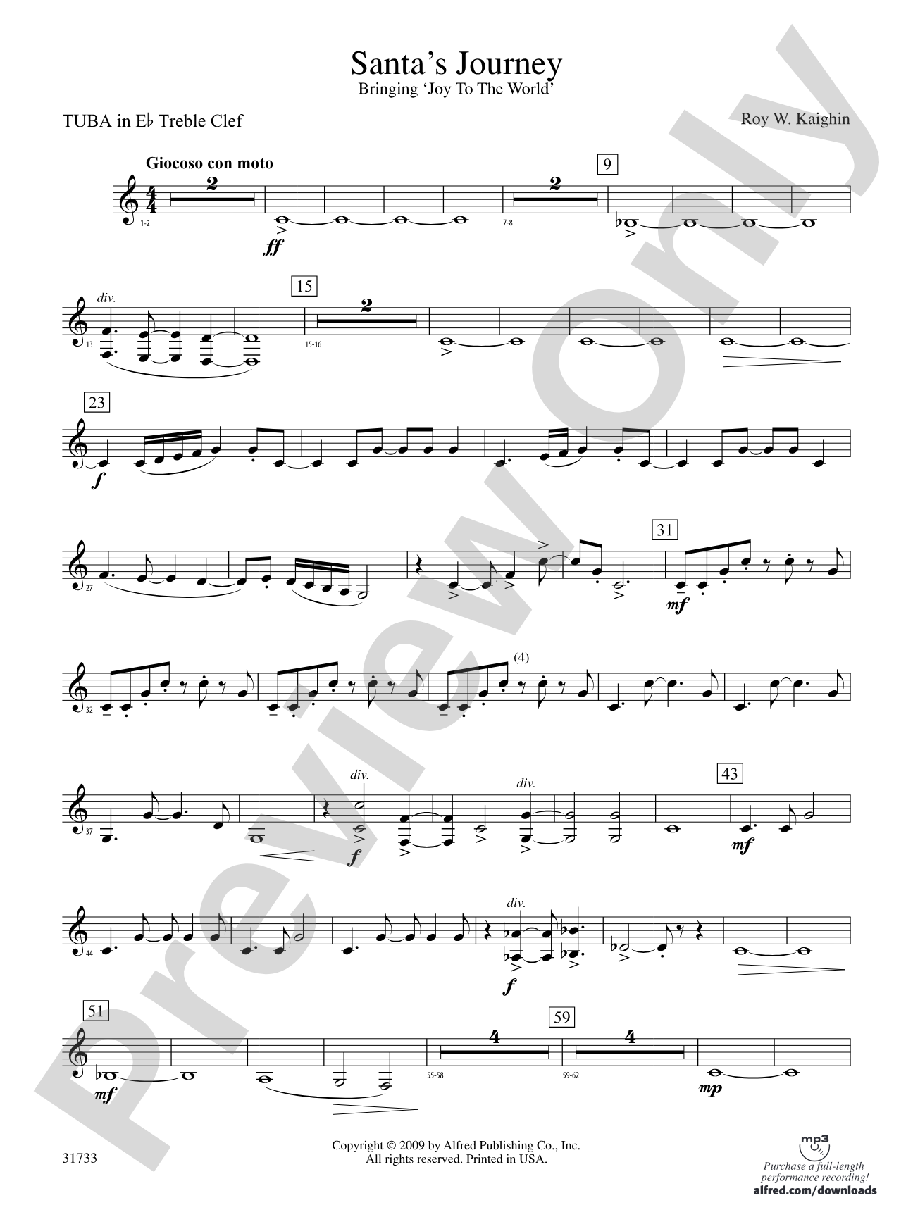 Santa's Journey (Bringing "Joy to the World"): (wp) E-flat Tuba T.C.
