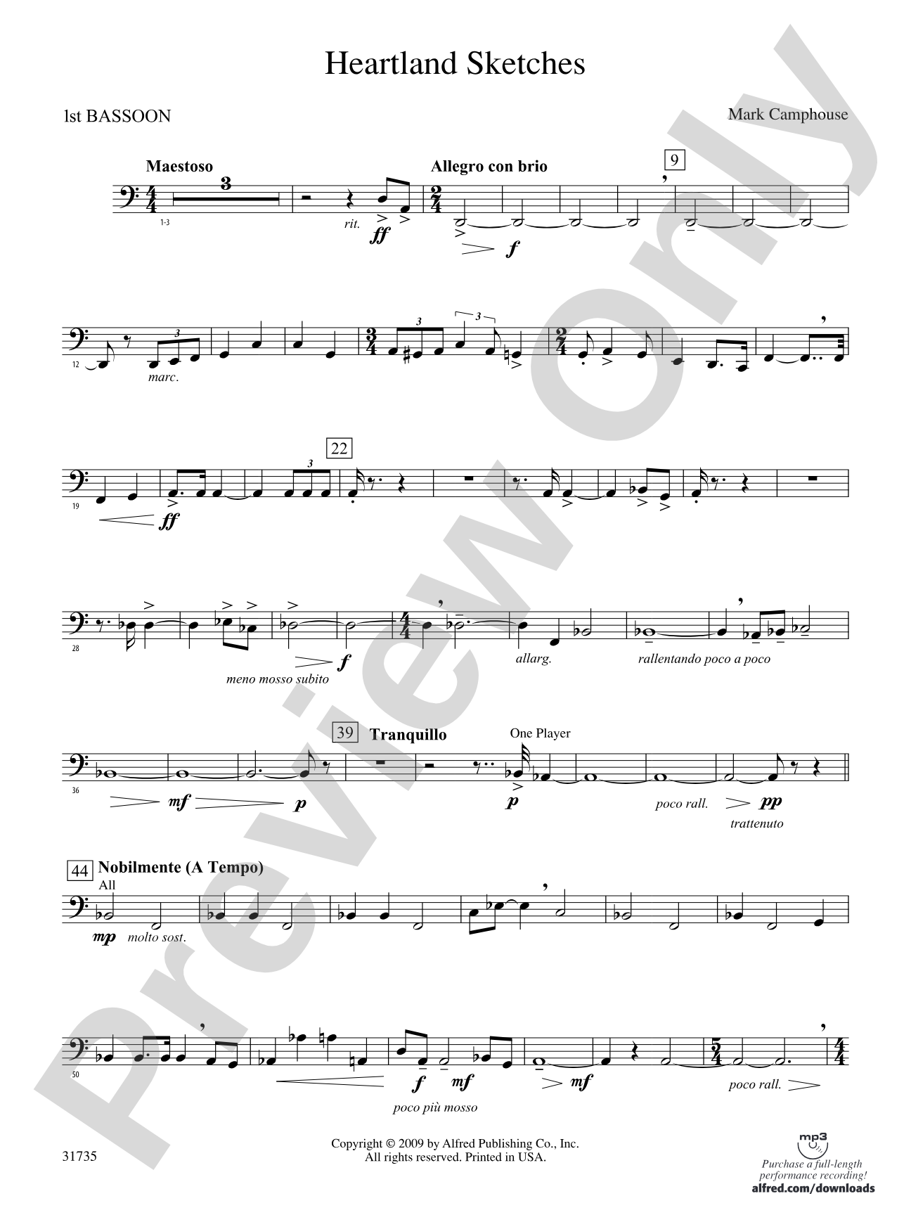 Heartland Sketches: Bassoon