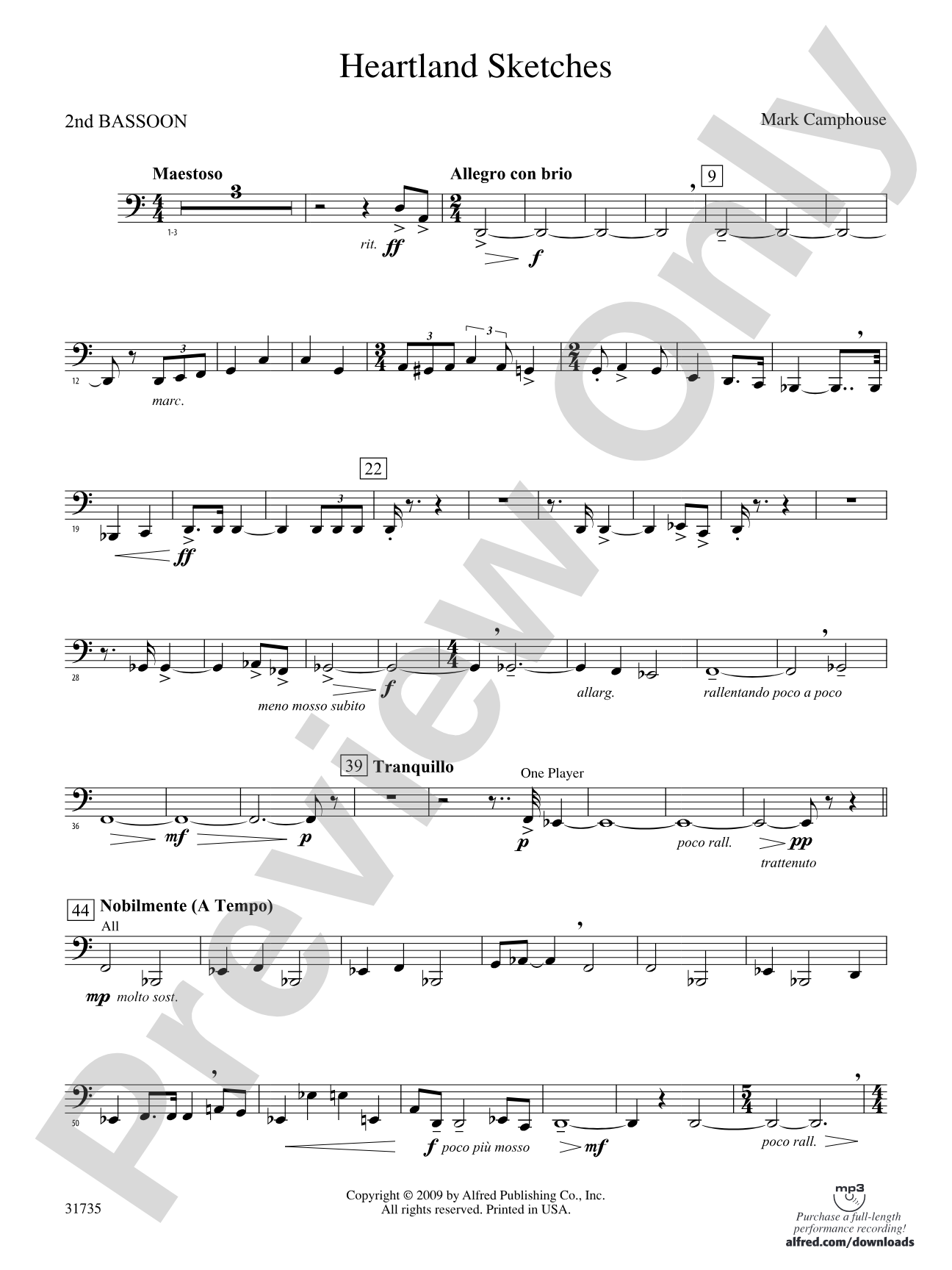 Heartland Sketches: 2nd Bassoon