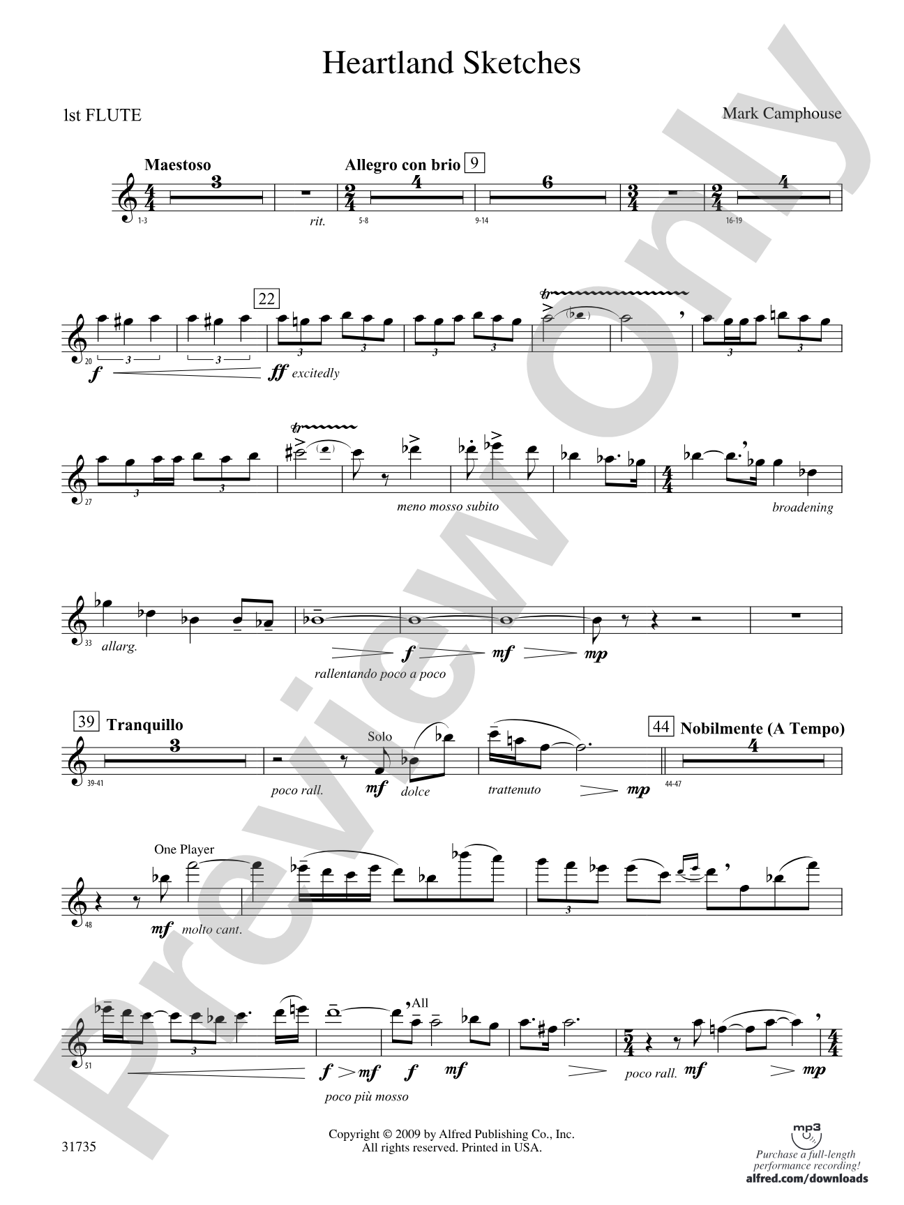 Heartland Sketches: Flute