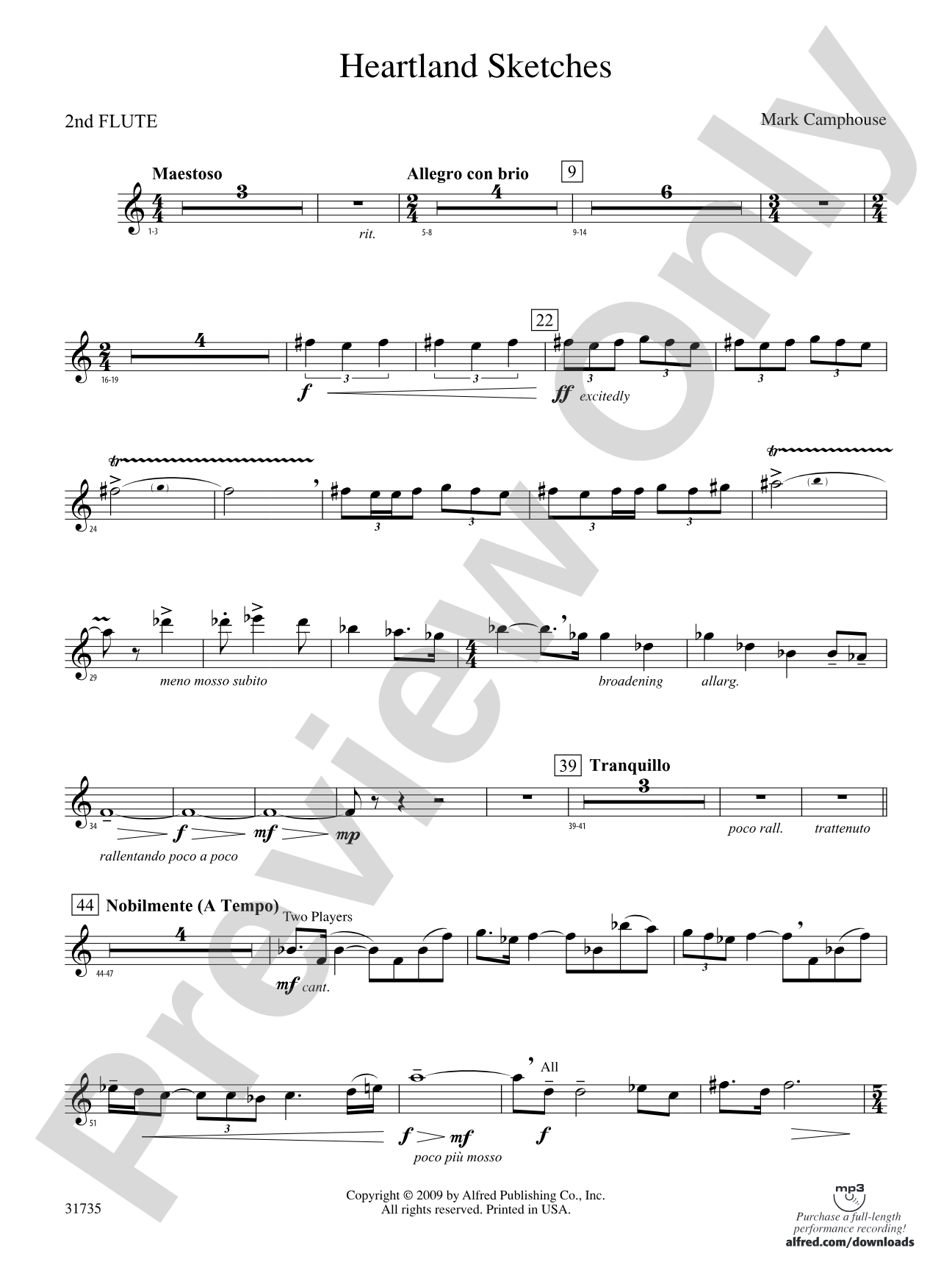 Heartland Sketches: 2nd Flute