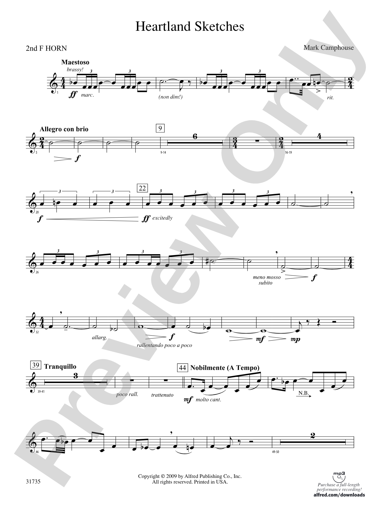 Heartland Sketches: 2nd F Horn