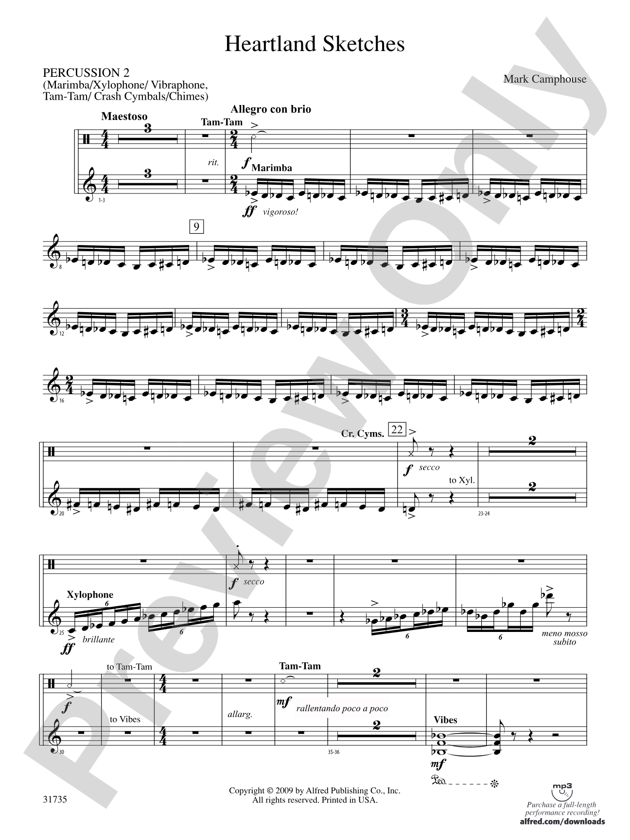 Heartland Sketches: 2nd Percussion