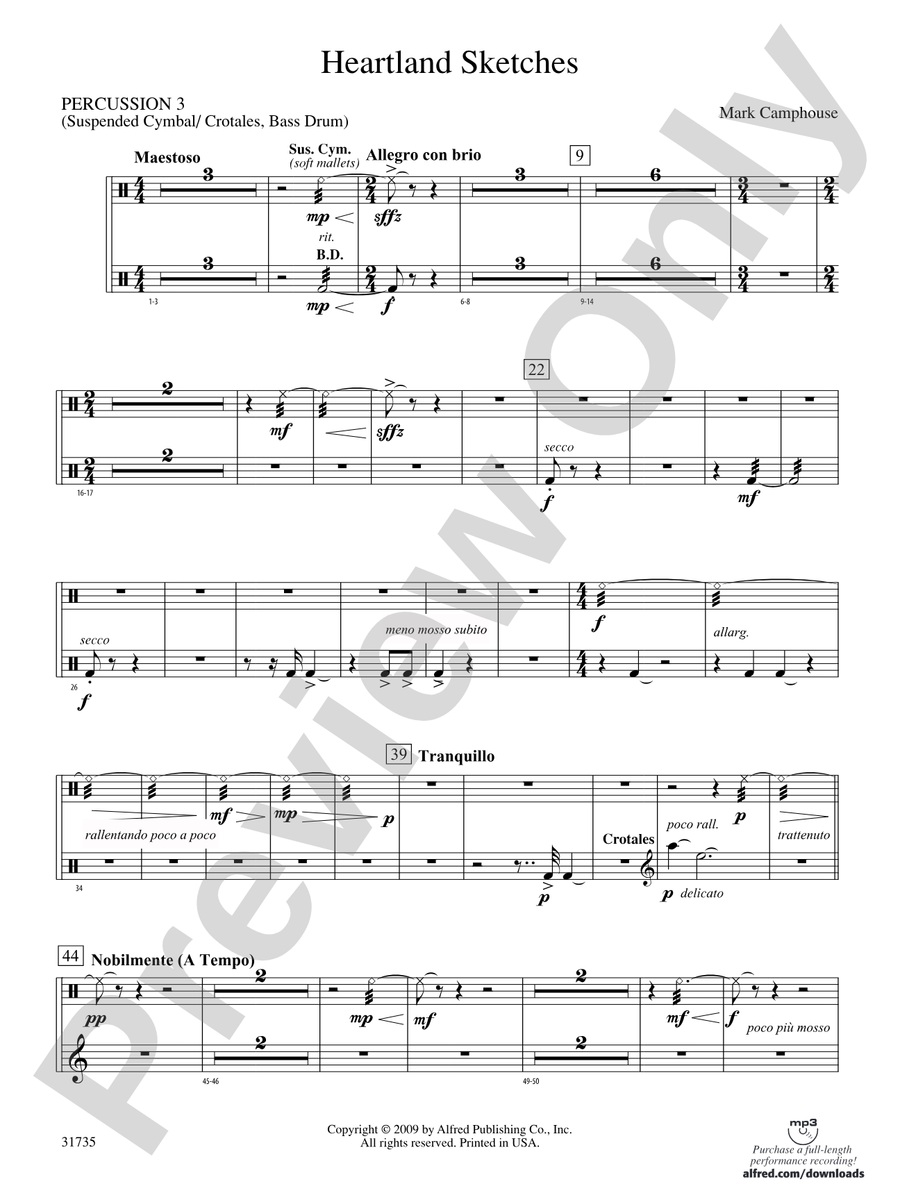 Heartland Sketches: 3rd Percussion