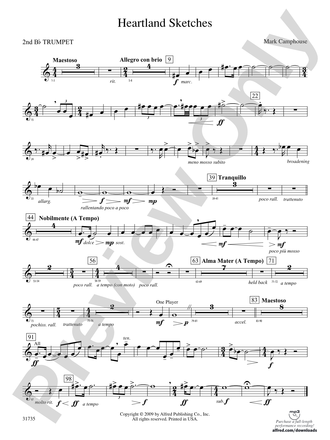 Heartland Sketches: 2nd B-flat Trumpet