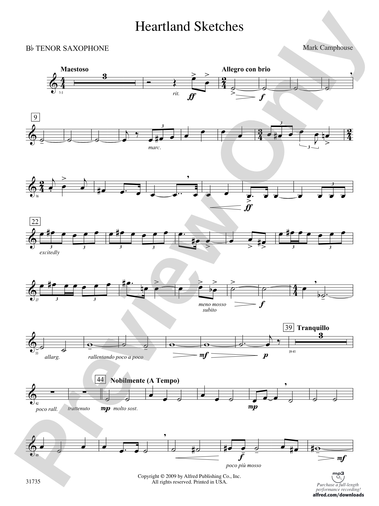 Heartland Sketches: B-flat Tenor Saxophone
