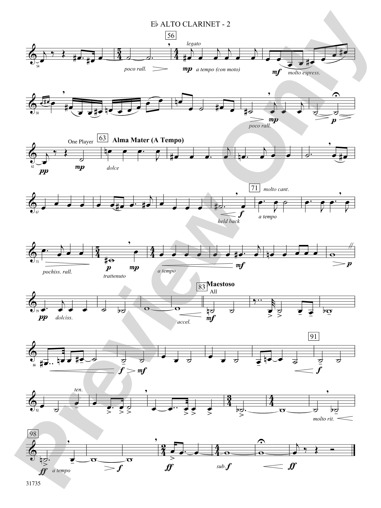 Heartland Sketches: (wp) E-flat Alto Clarinet