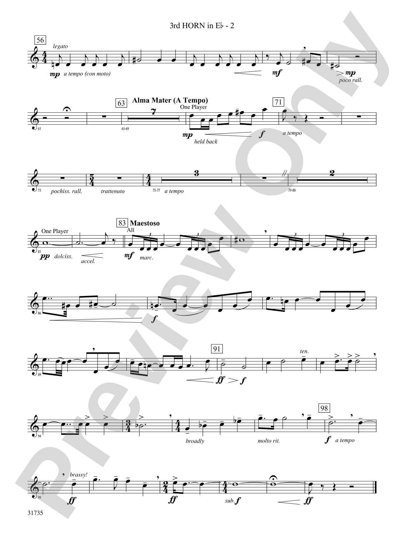 Heartland Sketches: (wp) 3rd Horn in E-flat