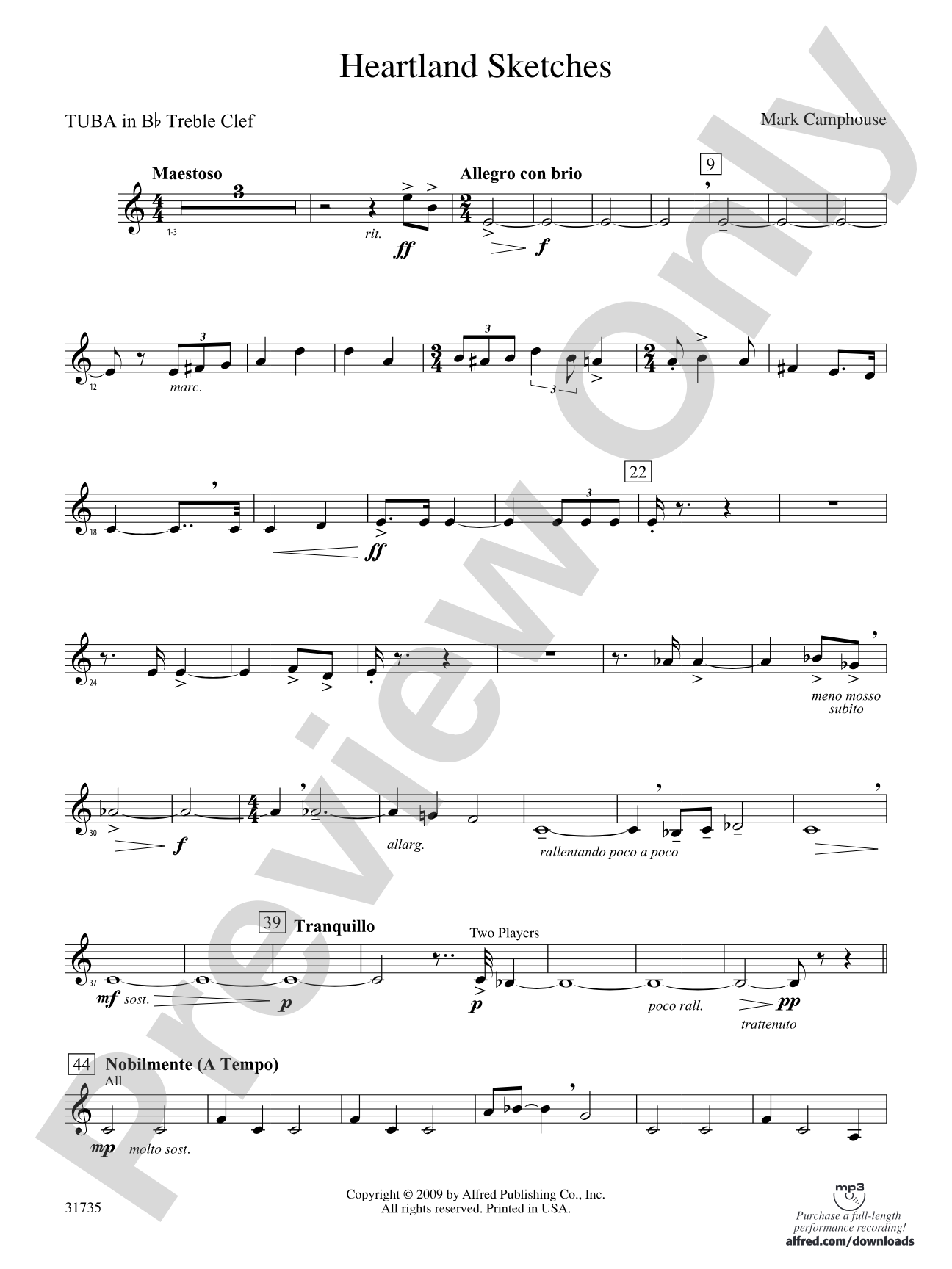 Heartland Sketches: (wp) B-flat Tuba T.C.