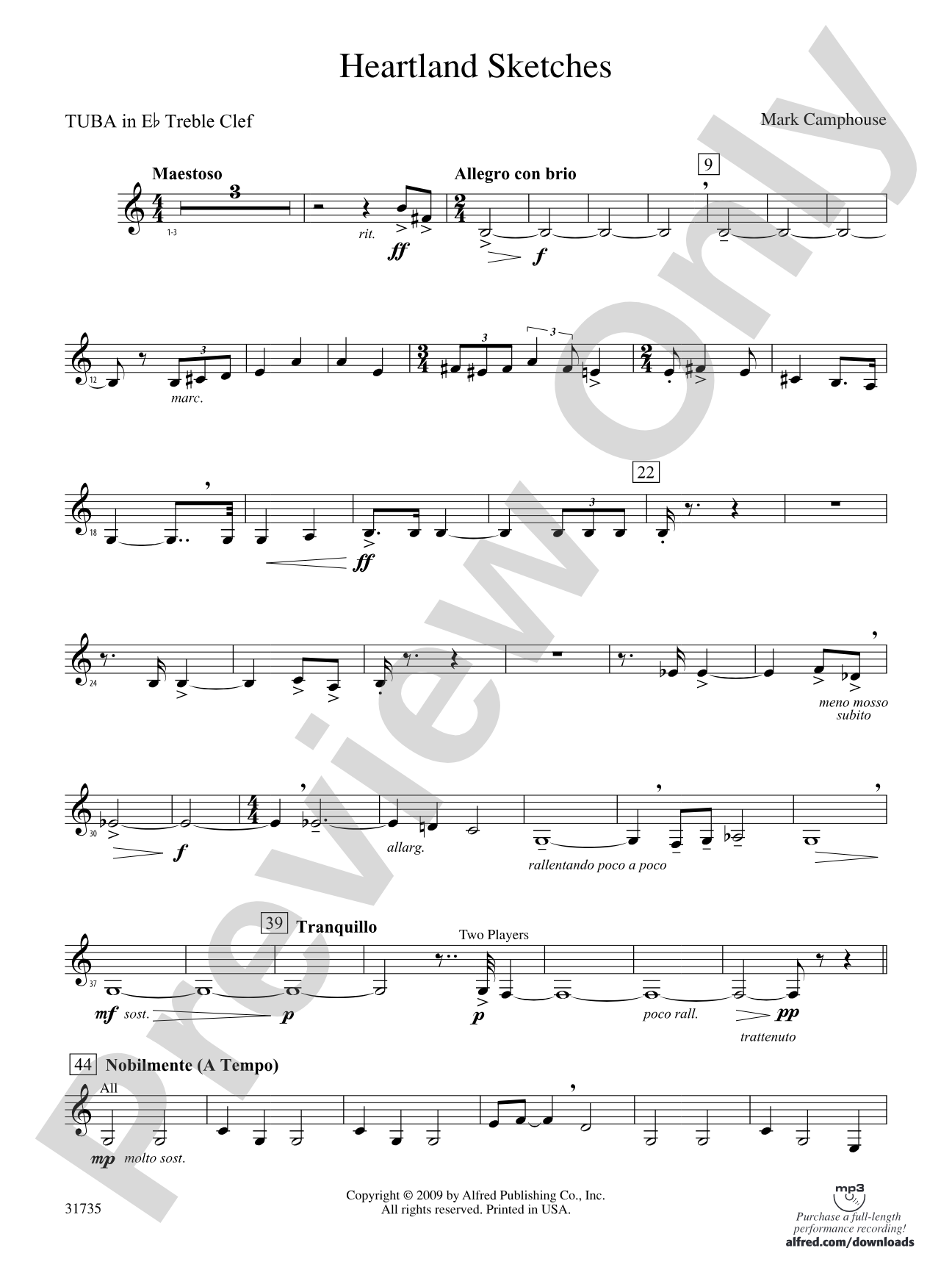 Heartland Sketches: (wp) E-flat Tuba T.C.