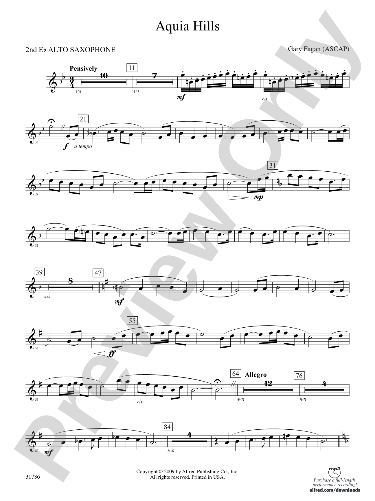 Aquia Hills: 2nd E-flat Alto Saxophone