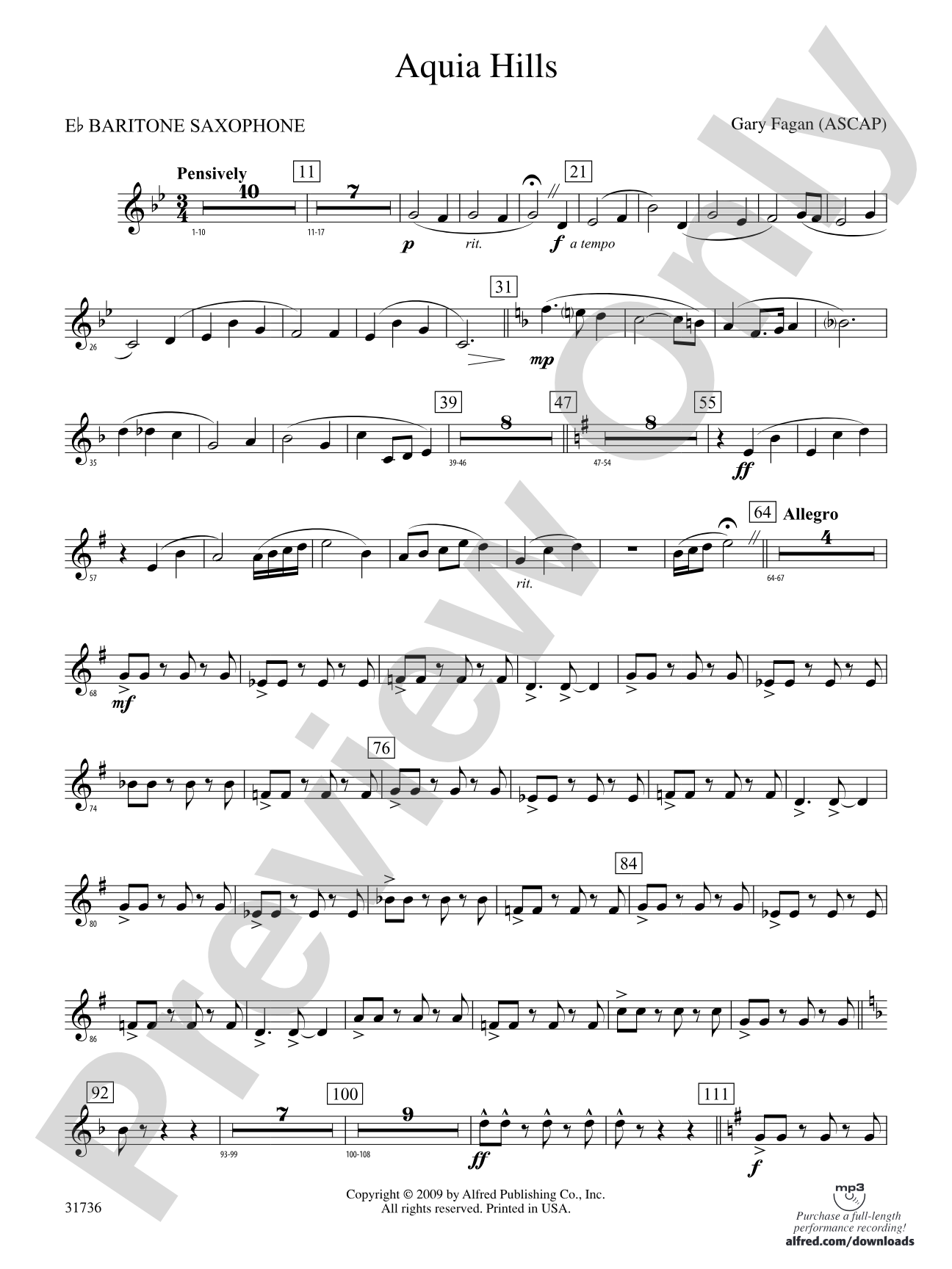 Aquia Hills: E-flat Baritone Saxophone