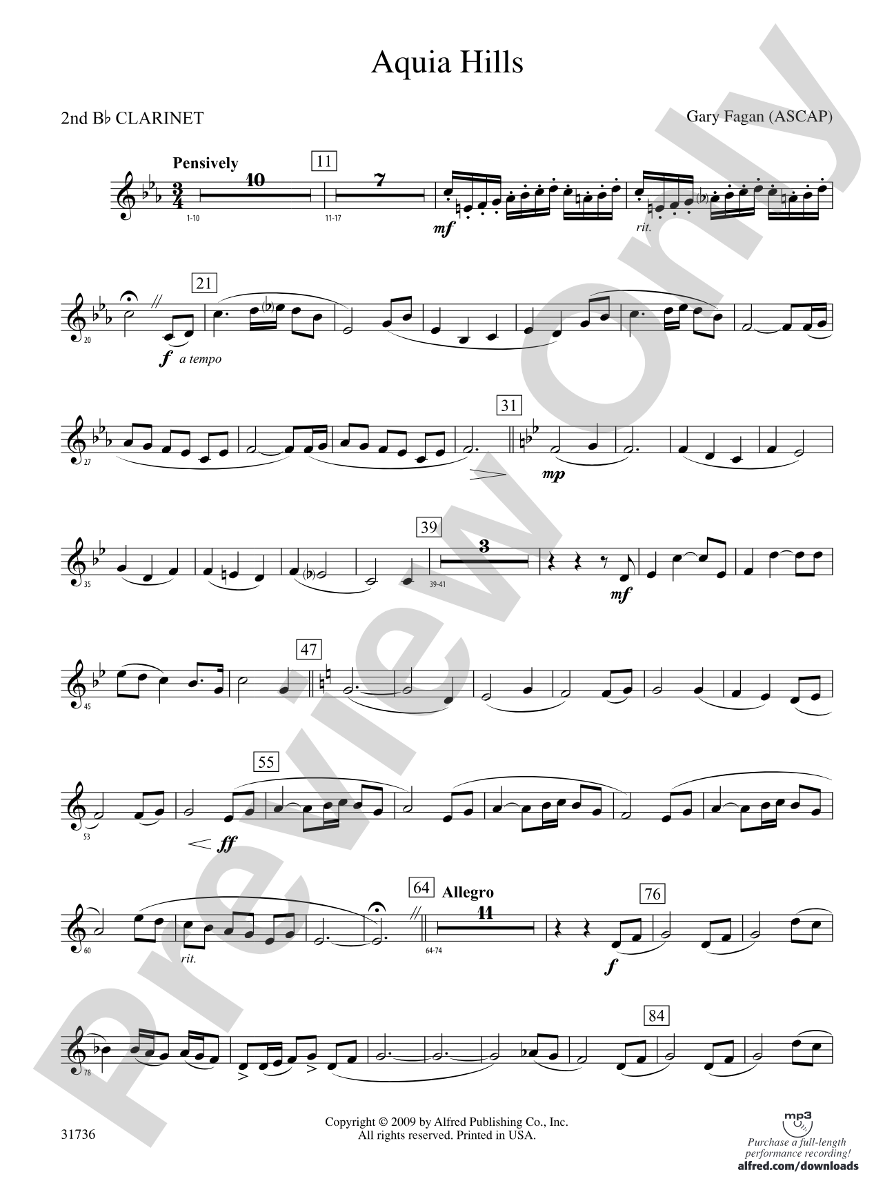 Aquia Hills: 2nd B-flat Clarinet