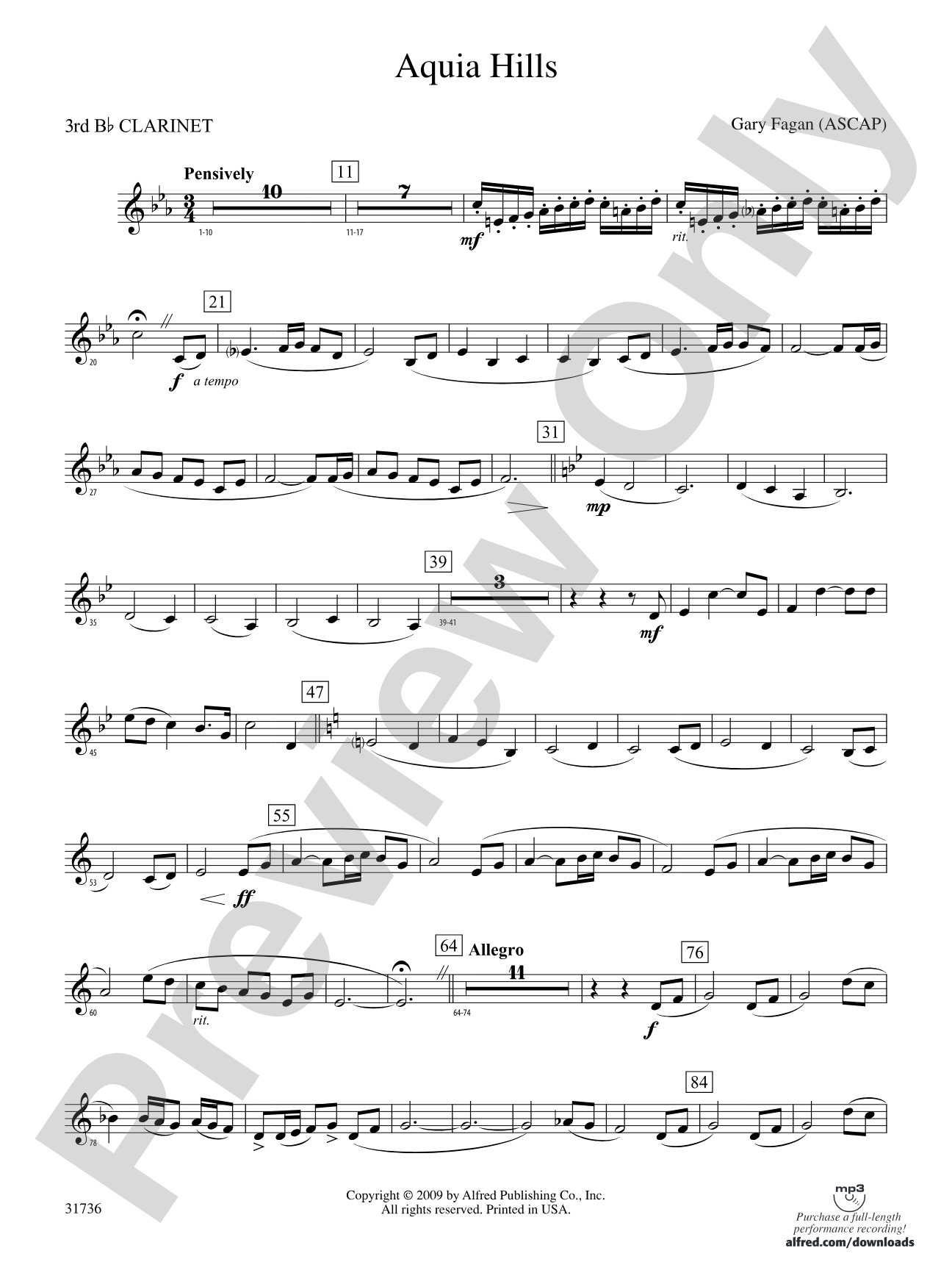 Aquia Hills: 3rd B-flat Clarinet