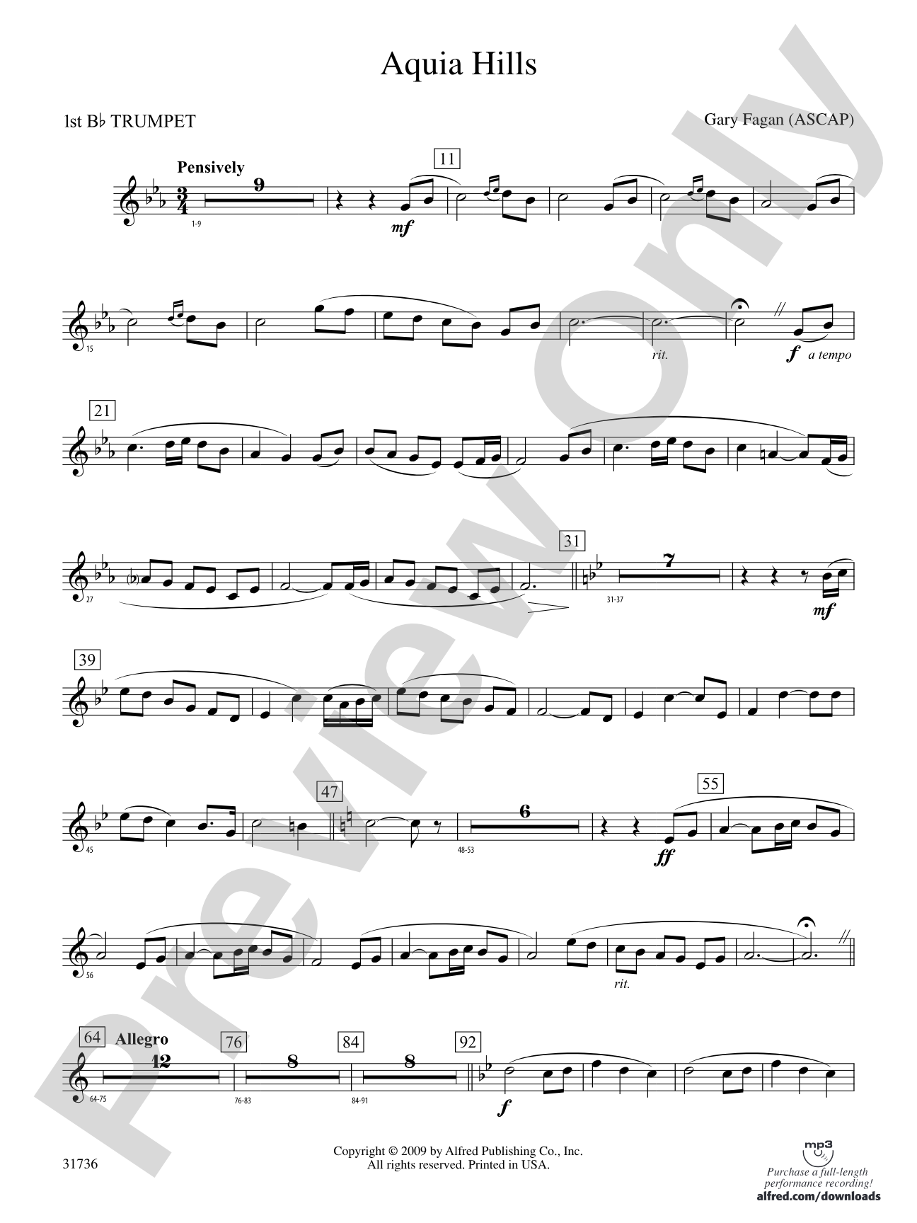 Aquia Hills: 1st B-flat Trumpet