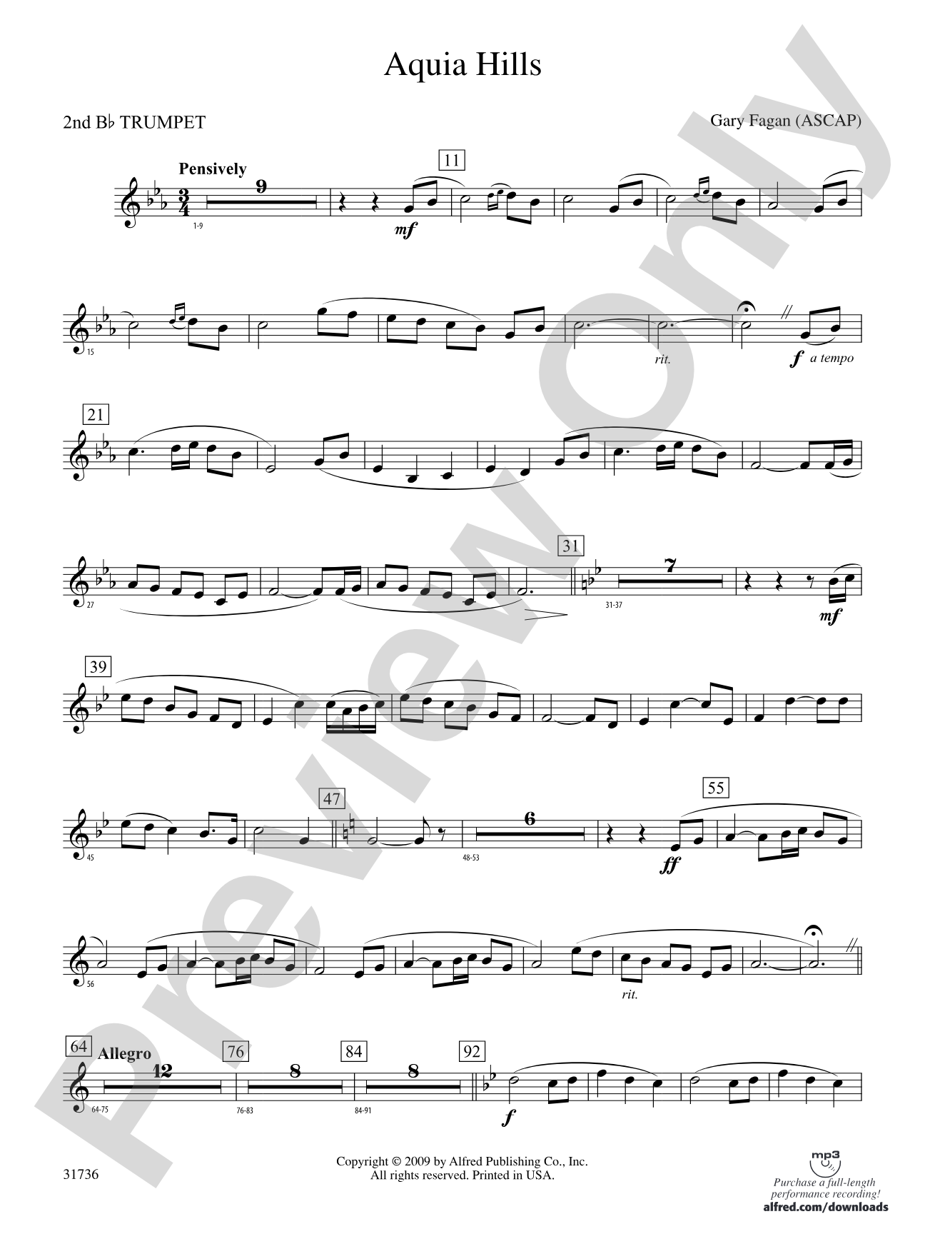 Aquia Hills: 2nd B-flat Trumpet