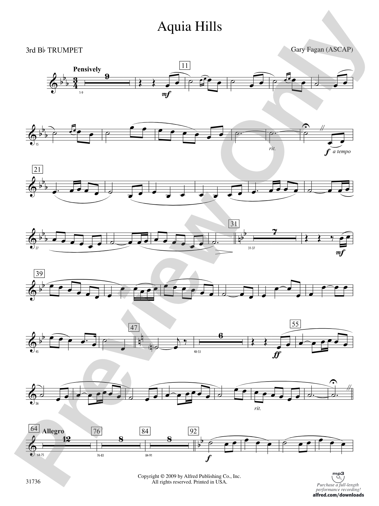 Aquia Hills: 3rd B-flat Trumpet