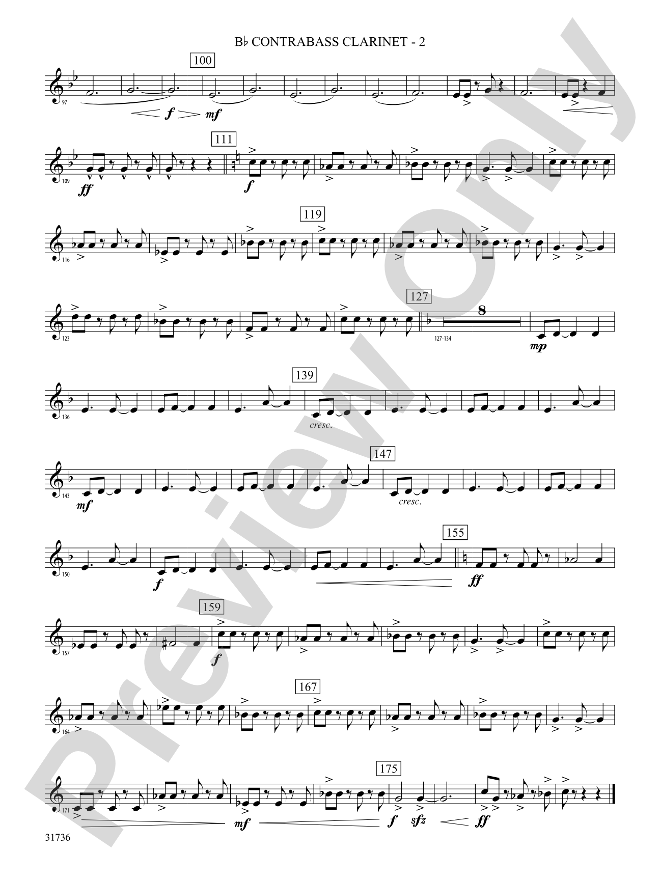 Aquia Hills: (wp) B-flat Contrabass Clarinet