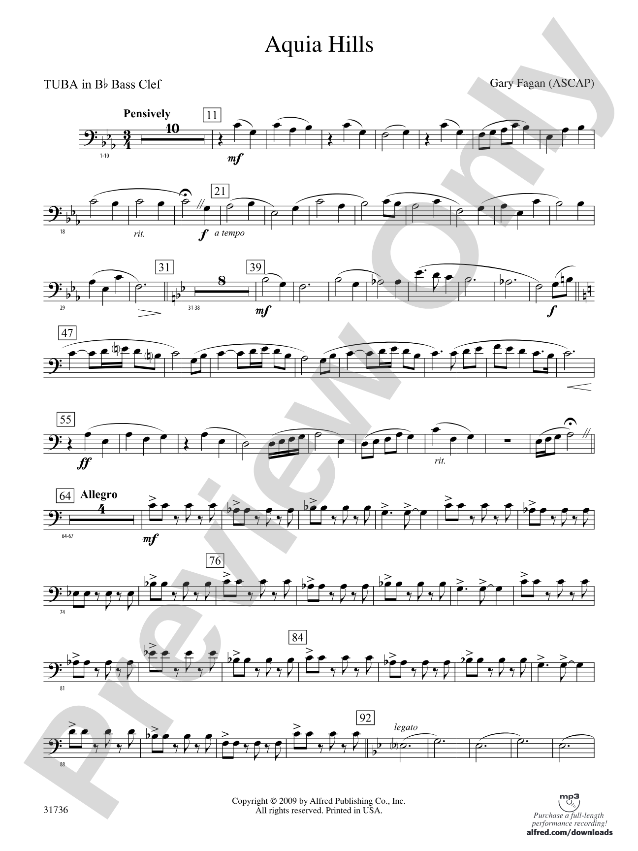 Aquia Hills: (wp) B-flat Tuba B.C.