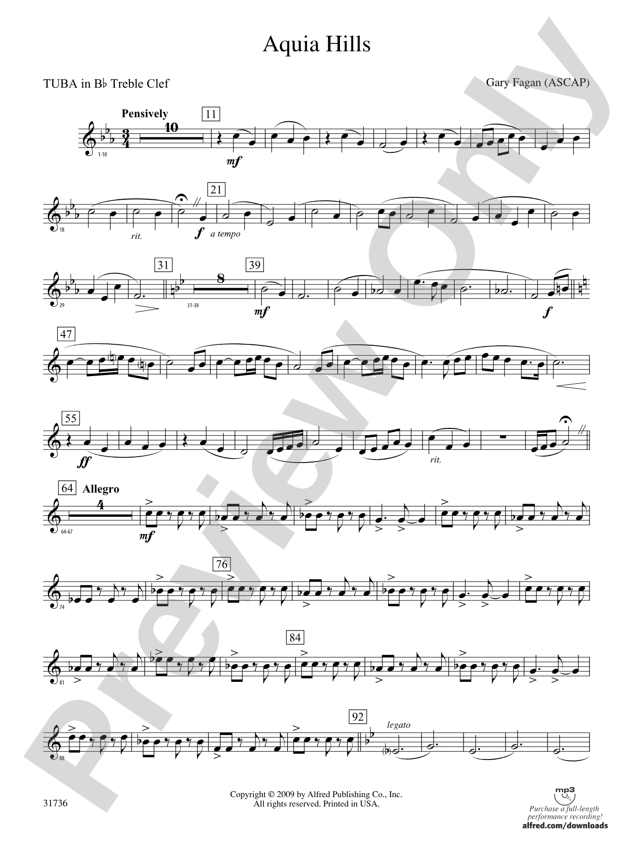 Aquia Hills: (wp) B-flat Tuba T.C.