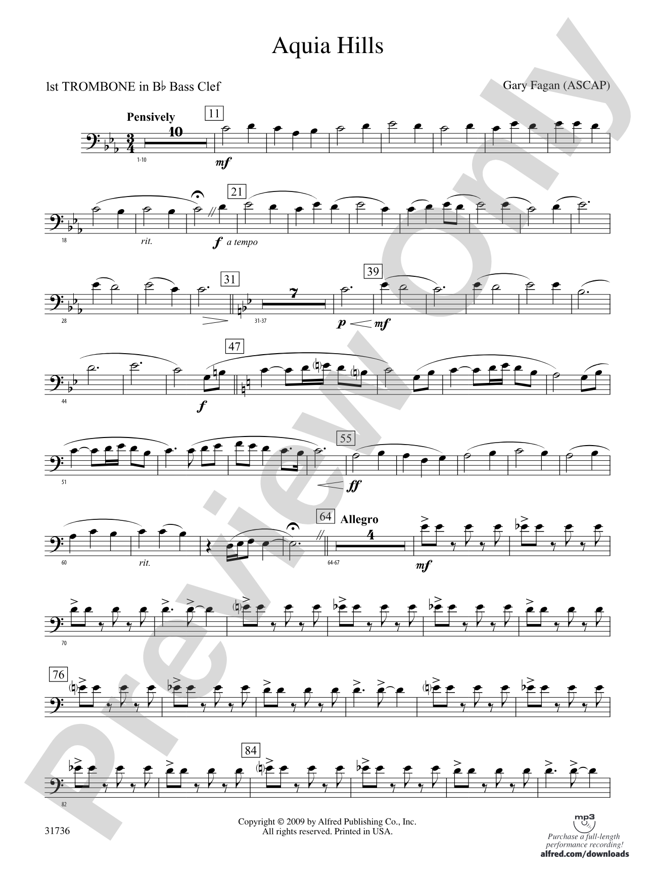 Aquia Hills: (wp) 1st B-flat Trombone B.C.