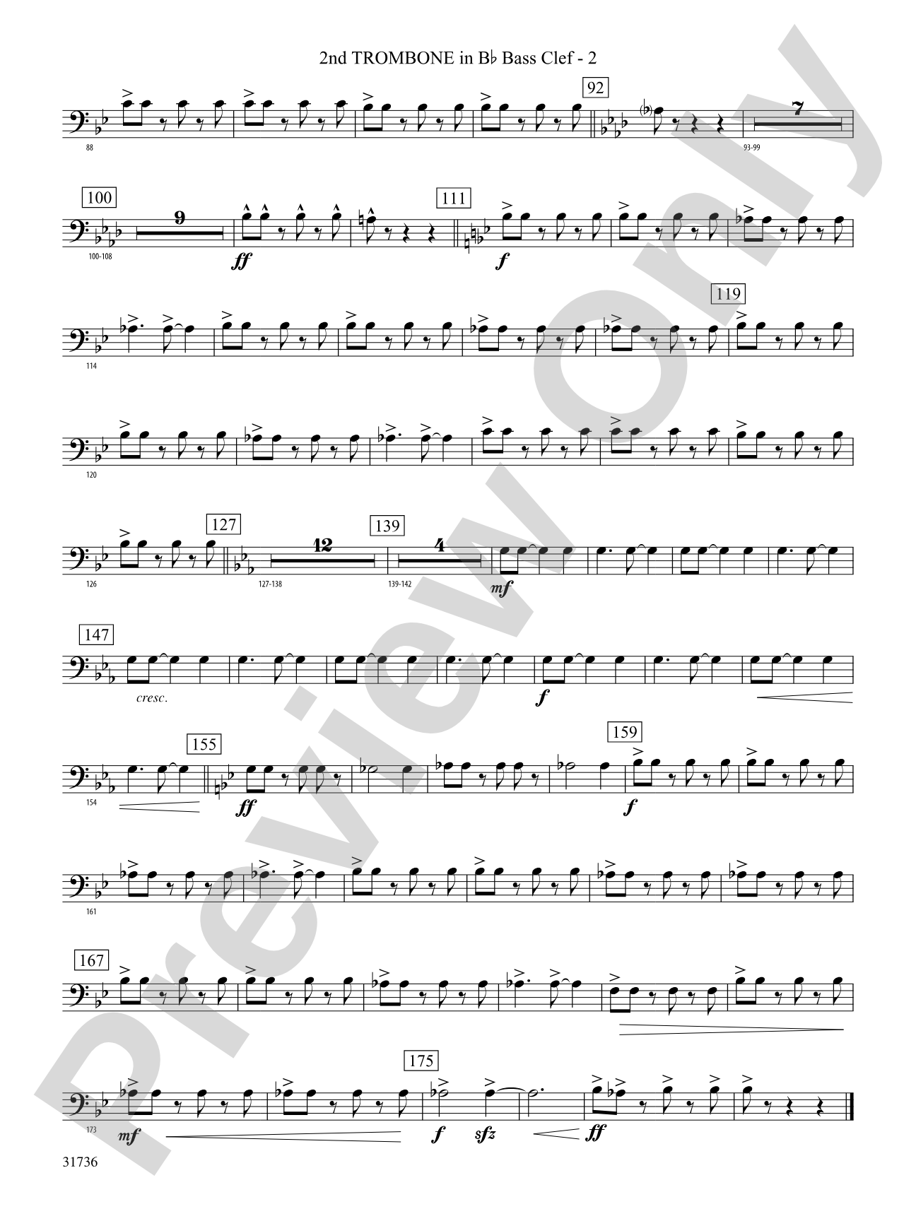 Aquia Hills: (wp) 2nd B-flat Trombone B.C.