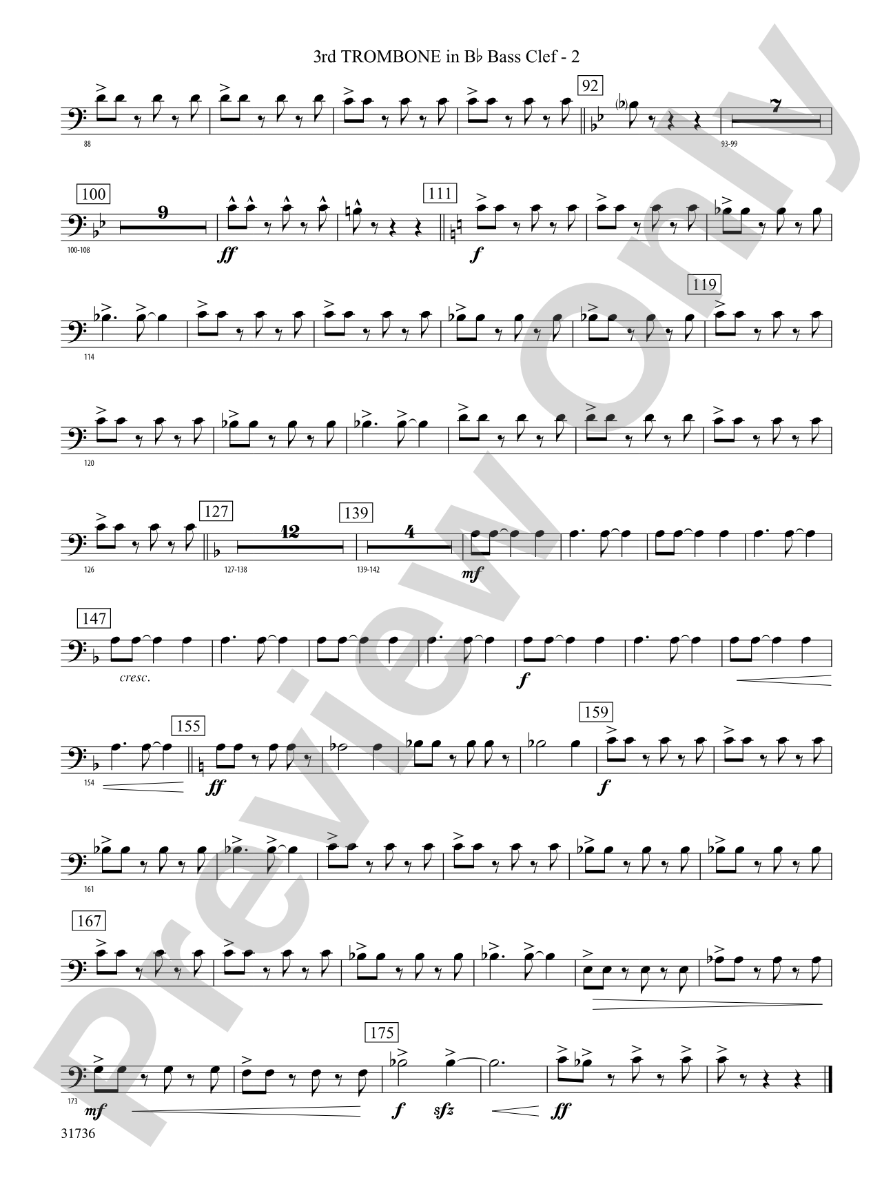 Aquia Hills: (wp) 3rd B-flat Trombone B.C.