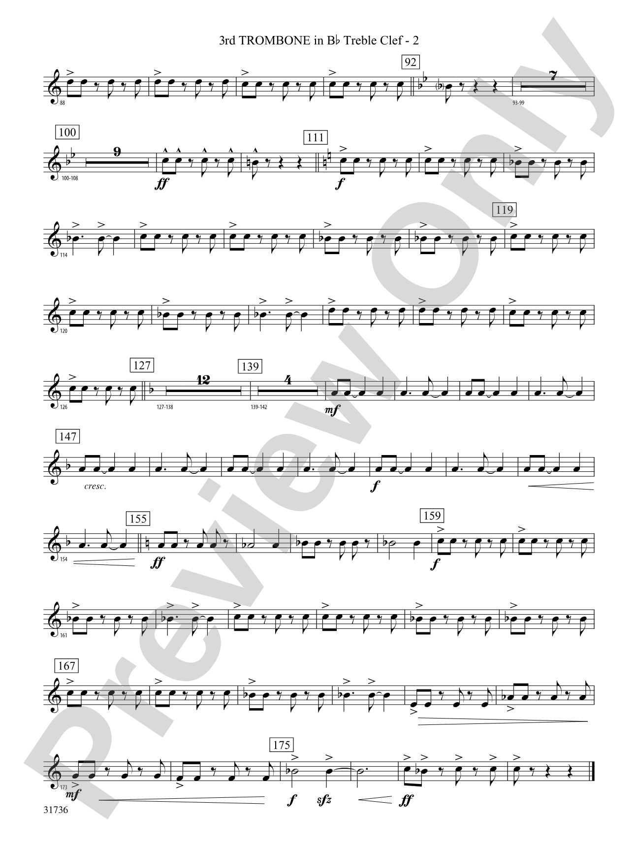 Aquia Hills: (wp) 3rd B-flat Trombone T.C.