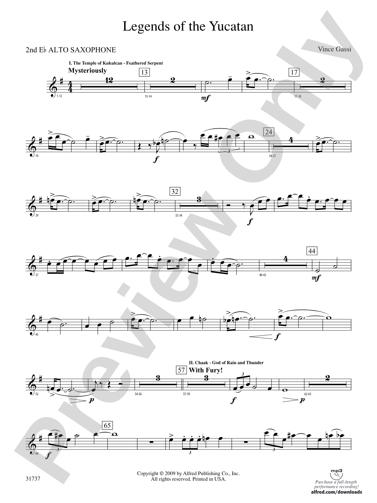 Legends of the Yucatan: 2nd E-flat Alto Saxophone