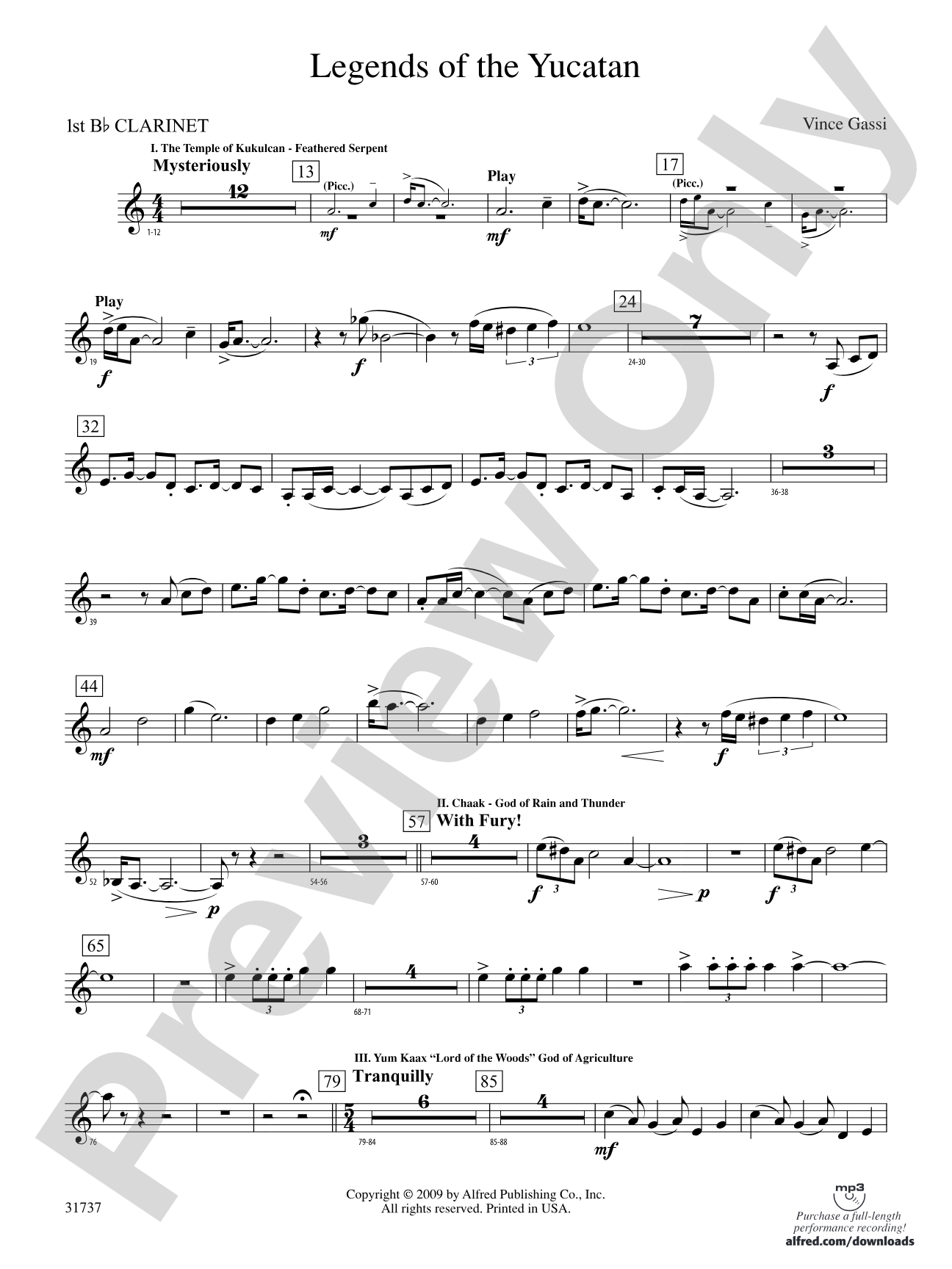 Legends of the Yucatan: 1st B-flat Clarinet