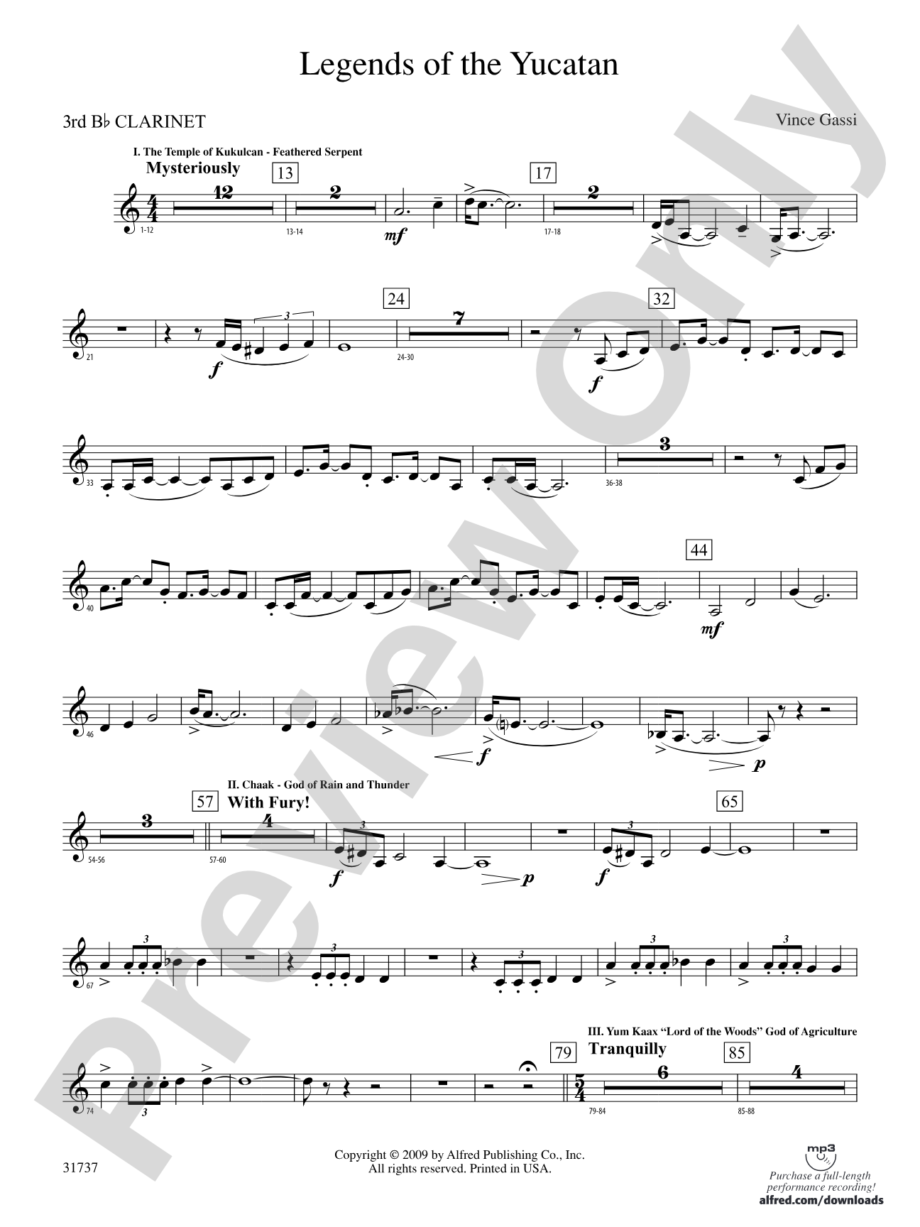 Legends of the Yucatan: 3rd B-flat Clarinet