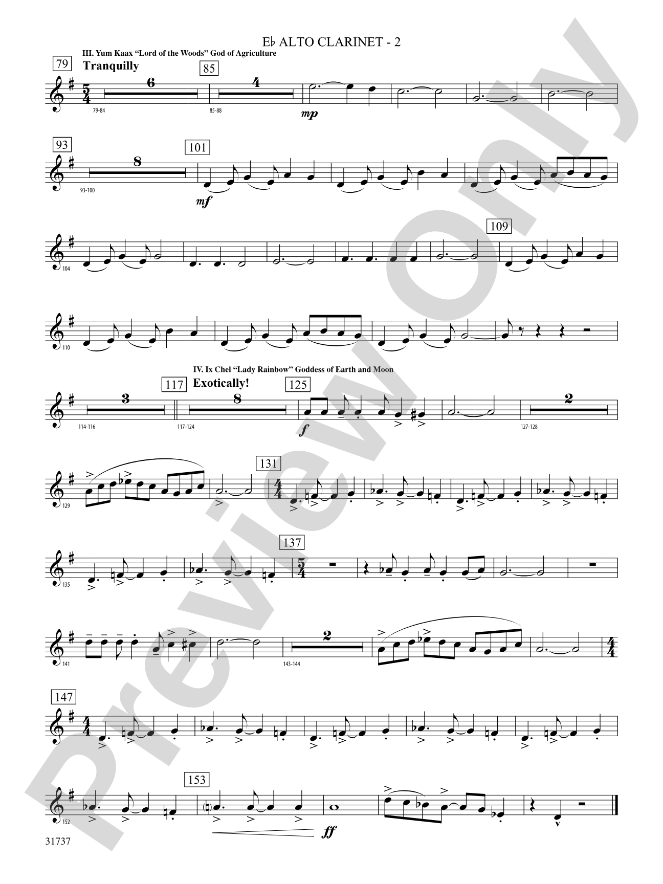 Legends of the Yucatan: (wp) E-flat Alto Clarinet