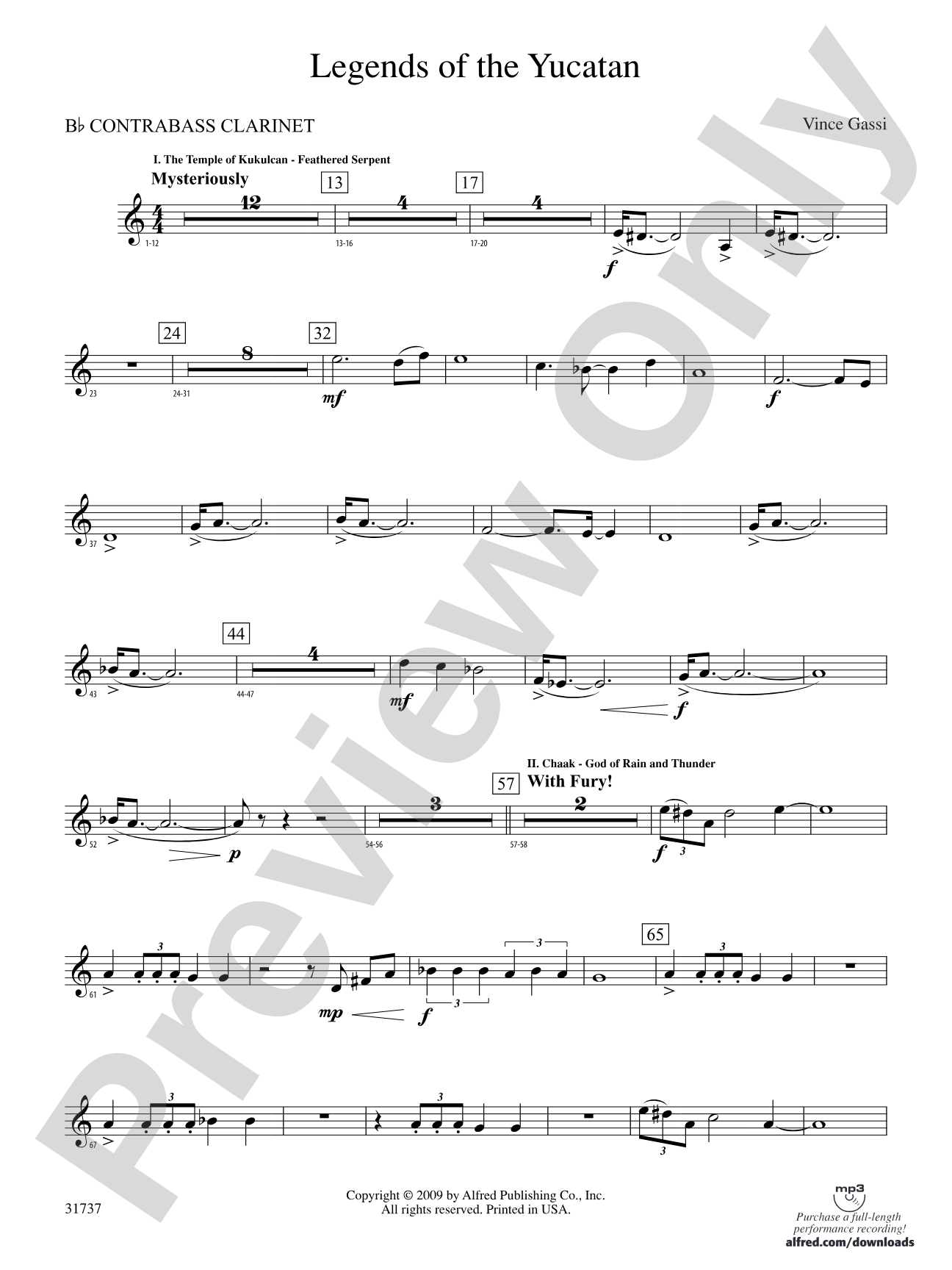 Legends of the Yucatan: (wp) B-flat Contrabass Clarinet
