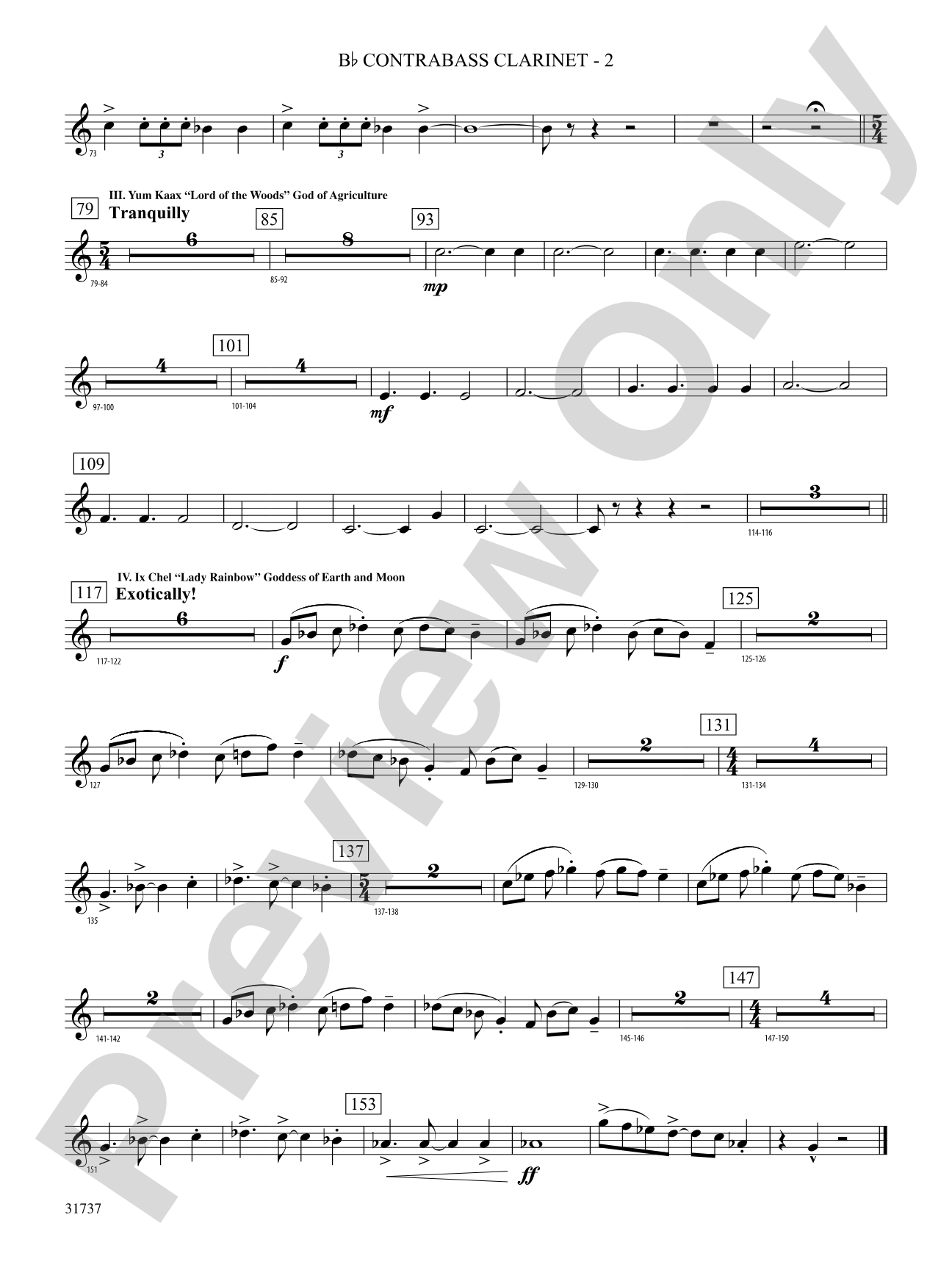 Legends of the Yucatan: (wp) B-flat Contrabass Clarinet