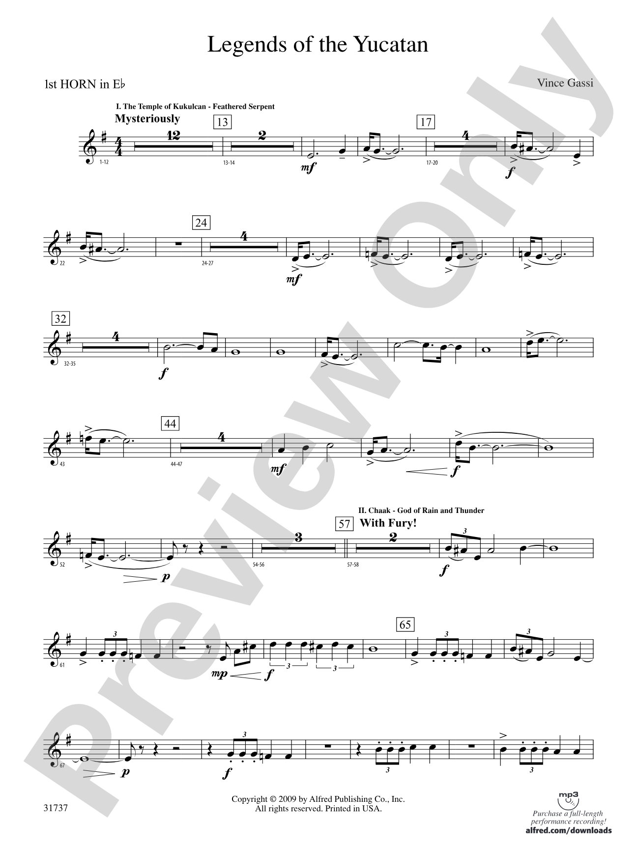 Legends of the Yucatan: (wp) 1st Horn in E-flat