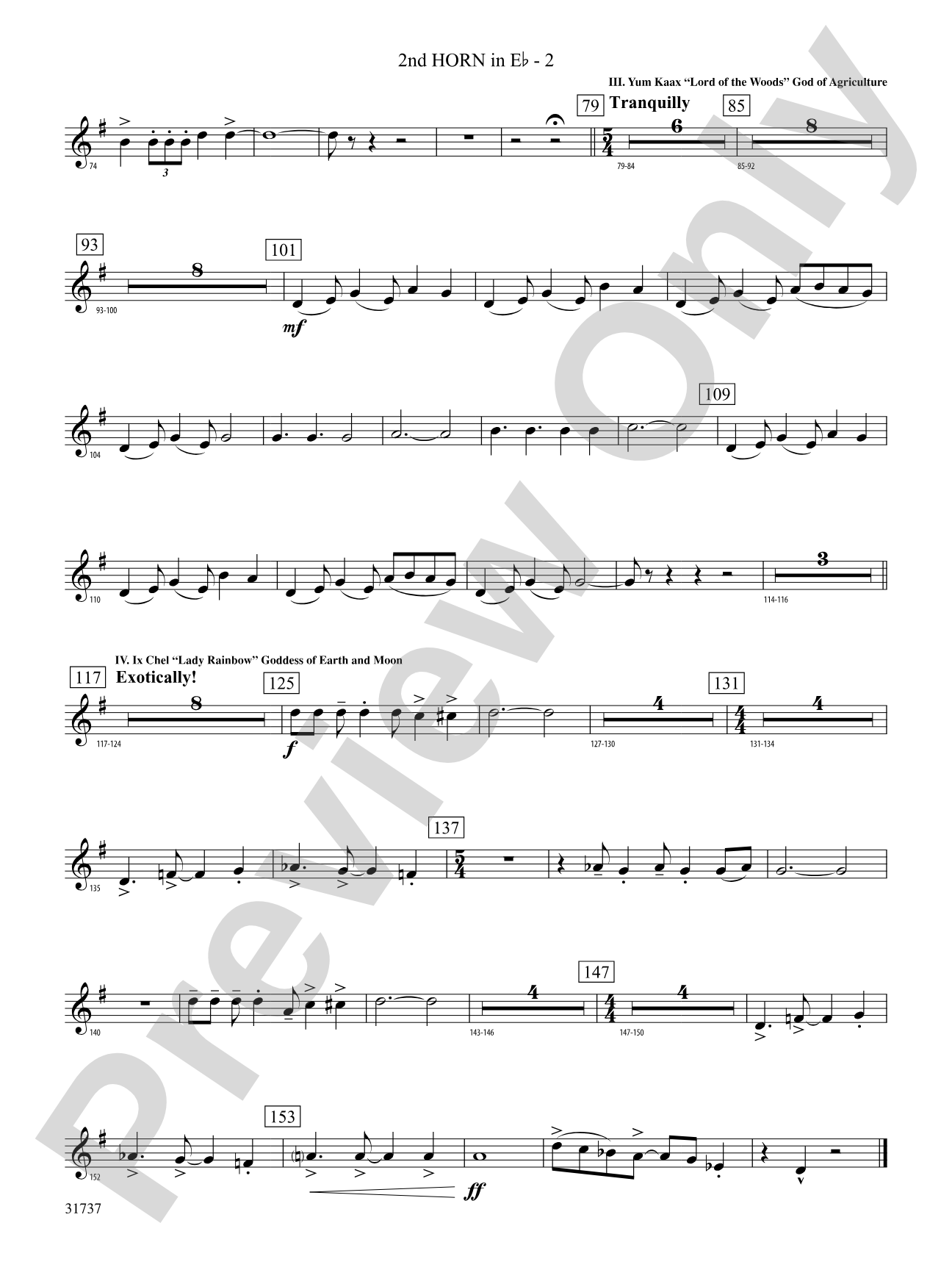 Legends of the Yucatan: (wp) 2nd Horn in E-flat