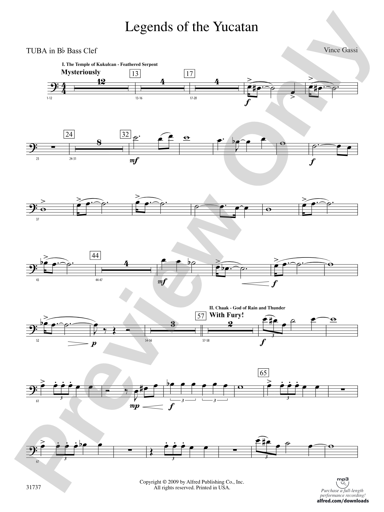 Legends of the Yucatan: (wp) B-flat Tuba B.C.
