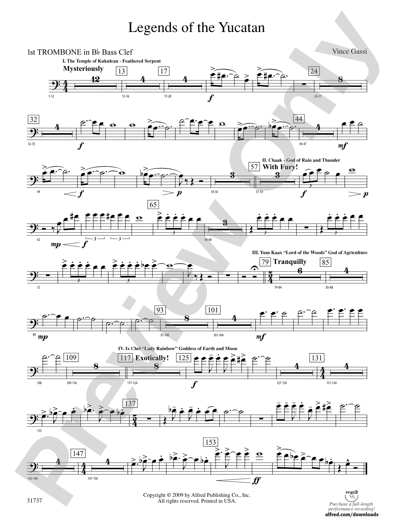 Legends of the Yucatan: (wp) 1st B-flat Trombone B.C.
