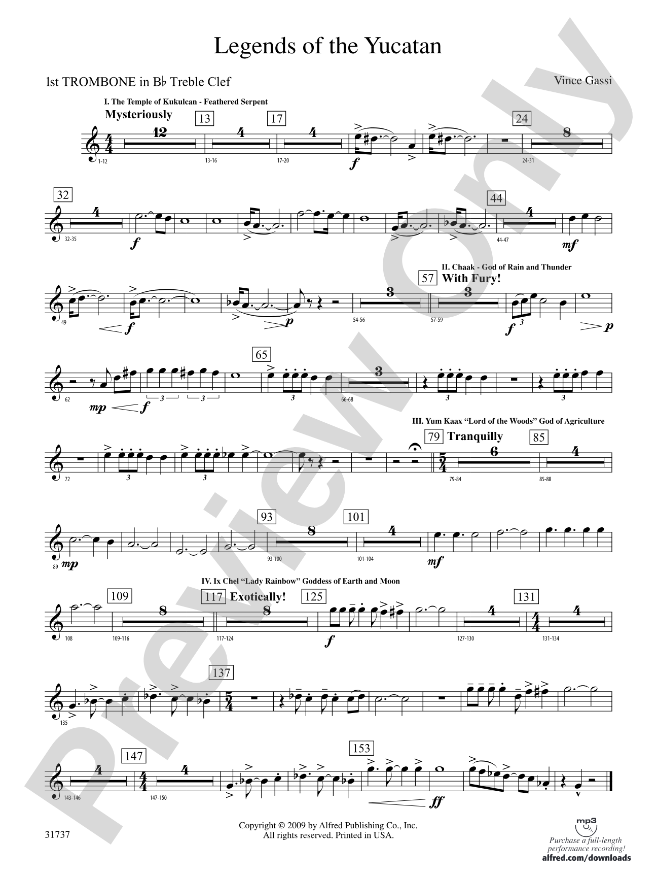 Legends of the Yucatan: (wp) 1st B-flat Trombone T.C.