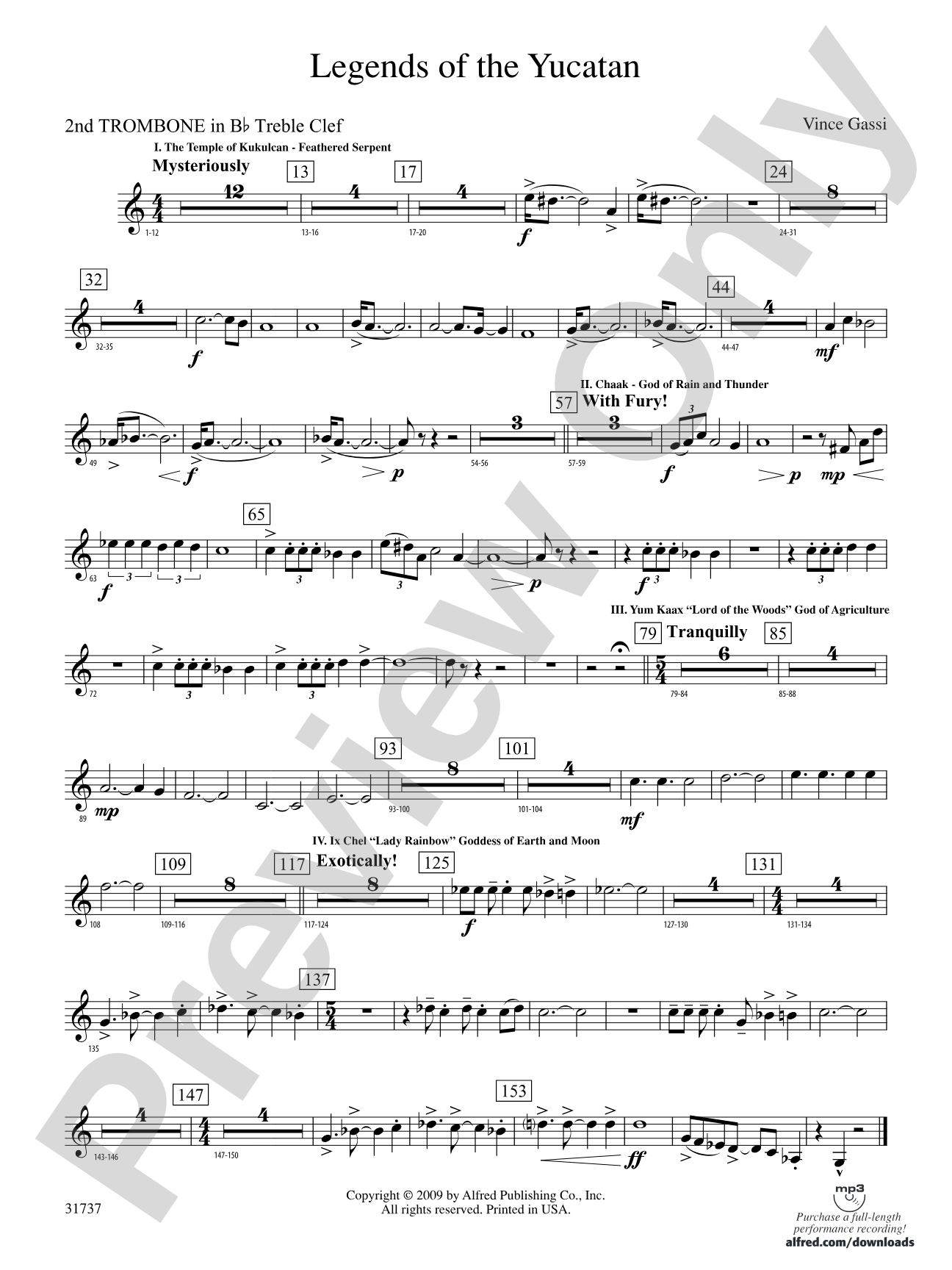 Legends of the Yucatan: (wp) 2nd B-flat Trombone T.C.