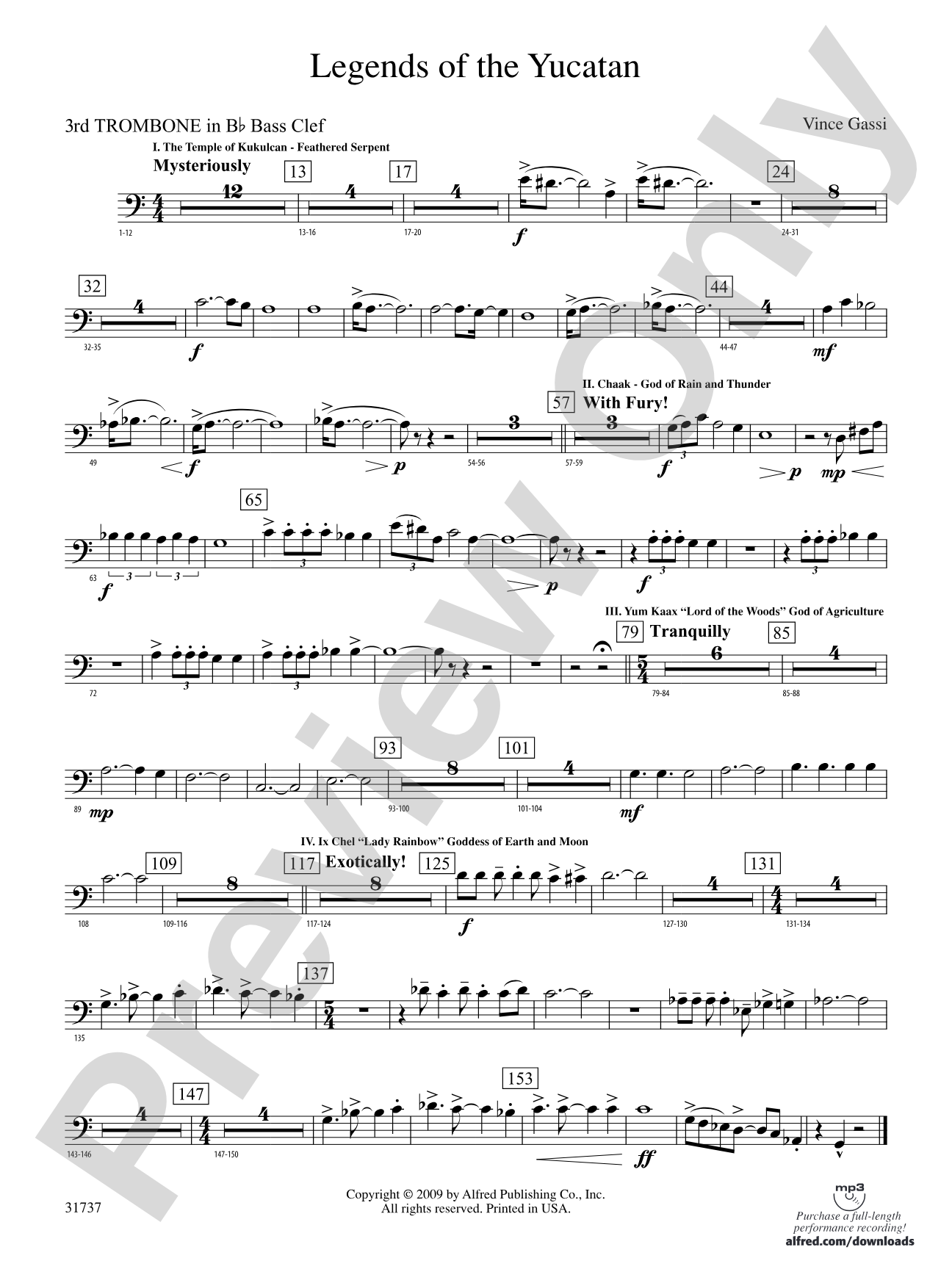 Legends of the Yucatan: (wp) 3rd B-flat Trombone B.C.