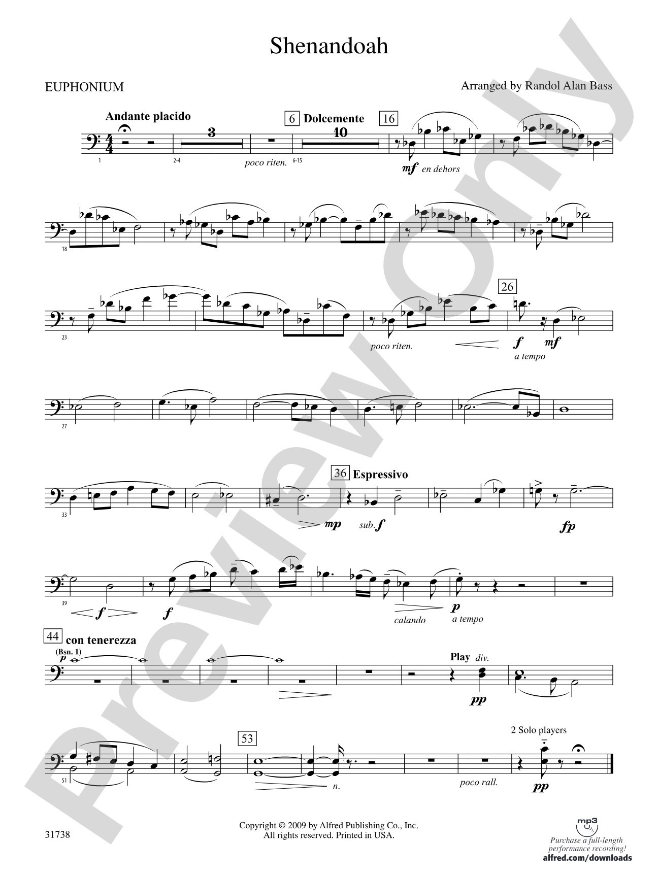 Shenandoah: Baritone B.C.