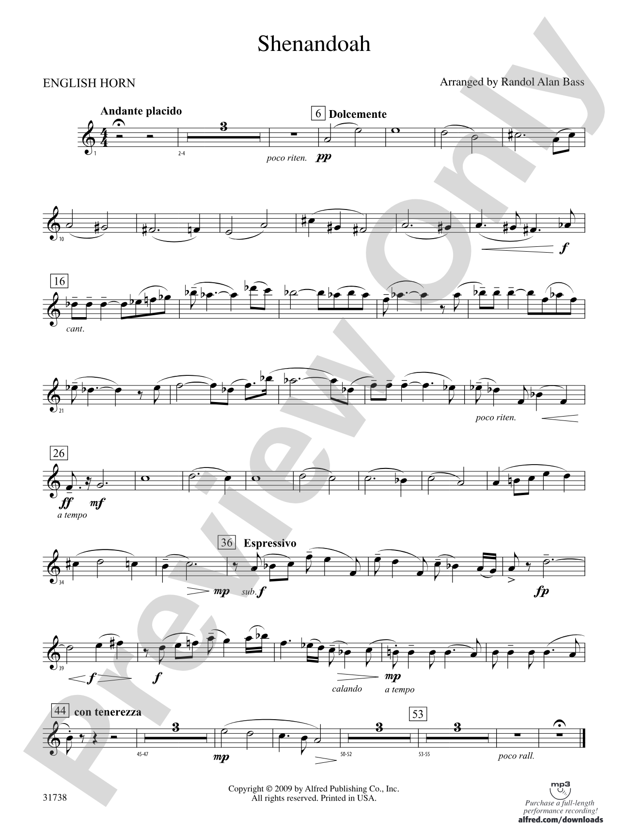 Shenandoah: English Horn