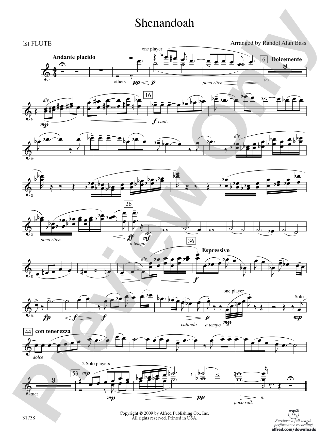 Shenandoah: Flute