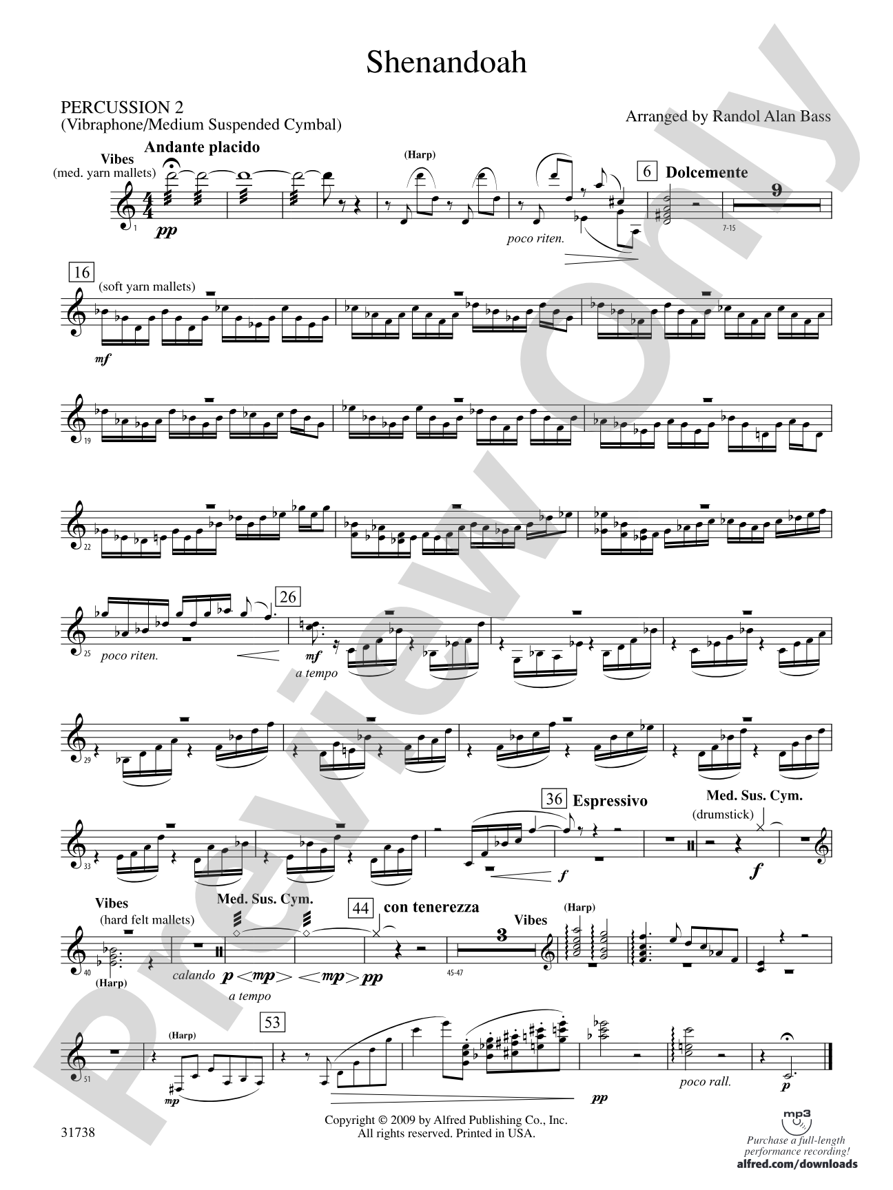 Shenandoah: 2nd Percussion