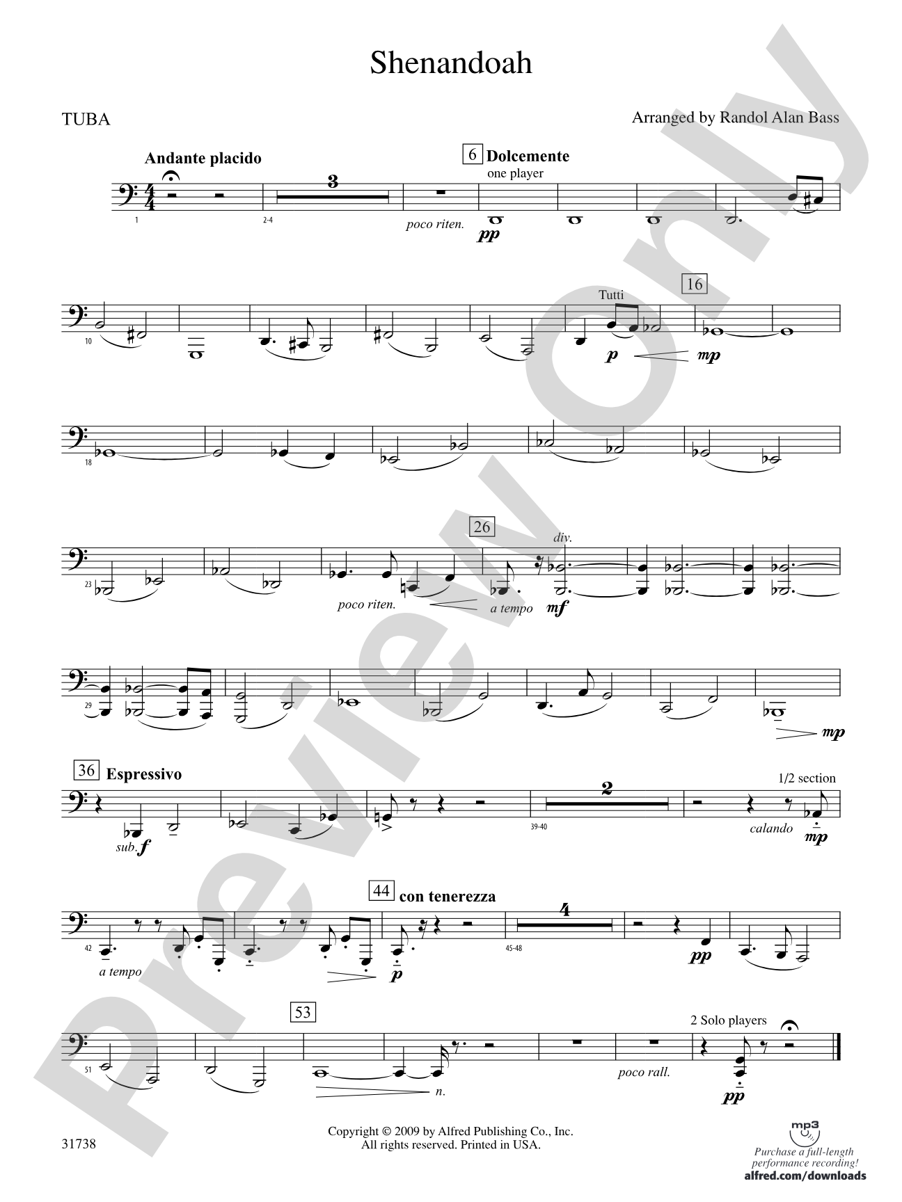 Shenandoah: Tuba