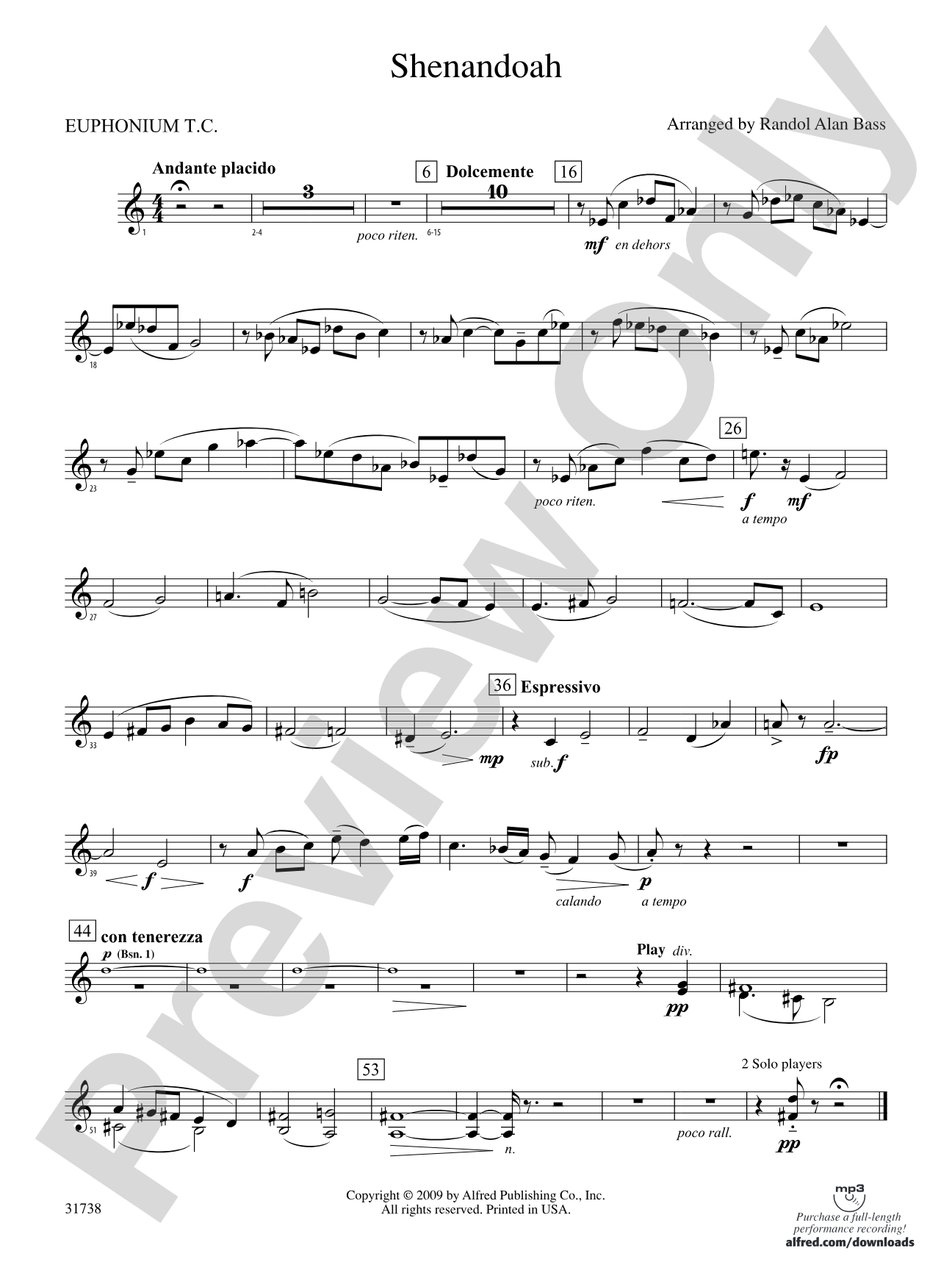 Shenandoah: (wp) Baritone T.C.